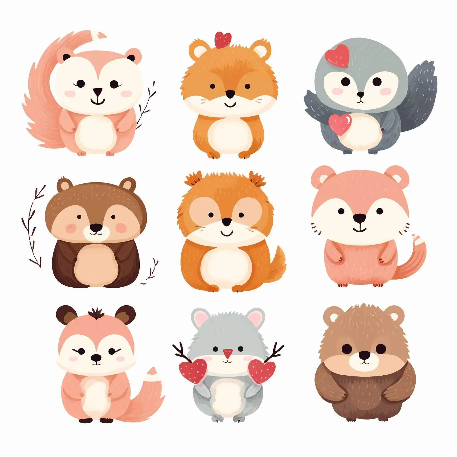 Colorful Cute Animal Hugs for Happy Hug Day — free download from Dotvec