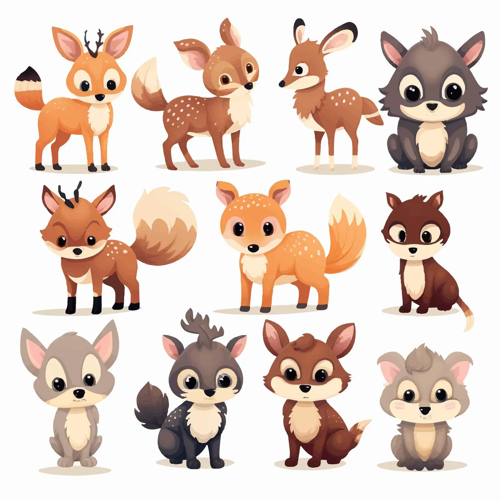 Adorable Animals with Their Babies Vector Set — free download from Dotvec