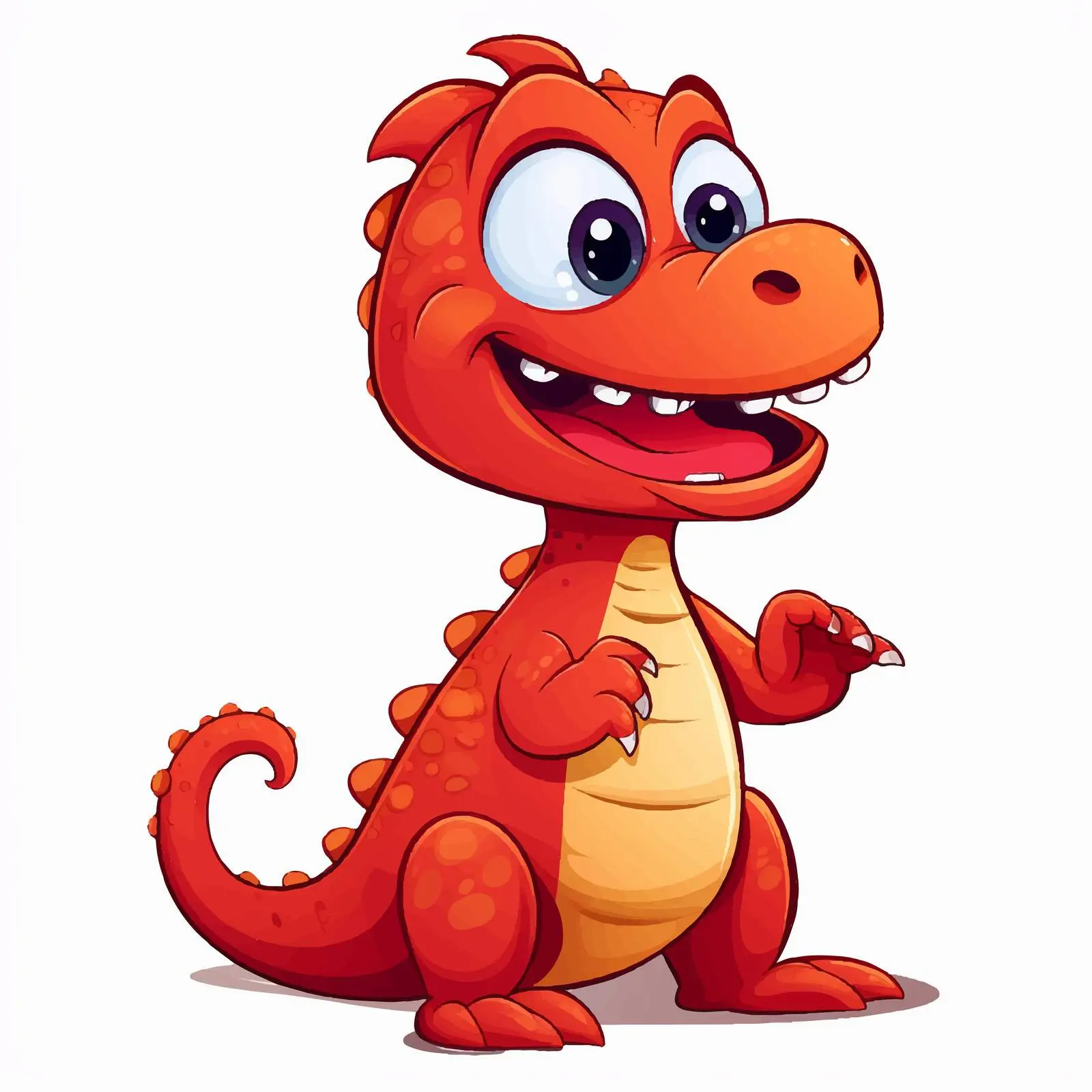 Cheerful Animated Red Dinosaur Vector Illustration — free download from Dotvec