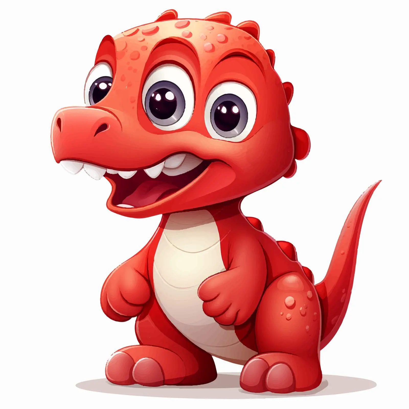 Cheerful Red Dinosaur Vector Illustration — free download from Dotvec