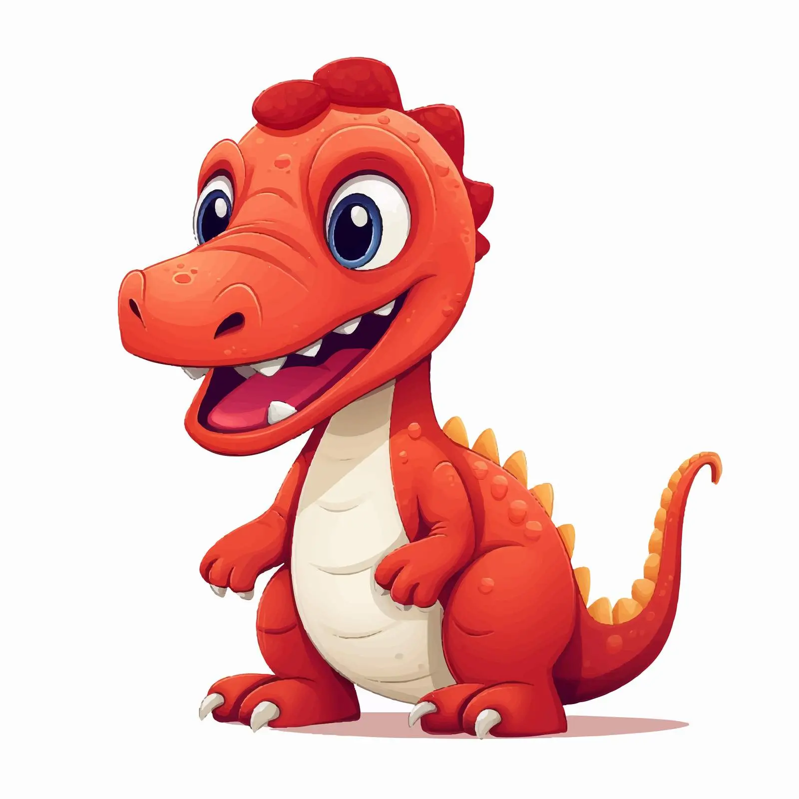 Cheerful Red Dinosaur Vector Illustration — free download from Dotvec