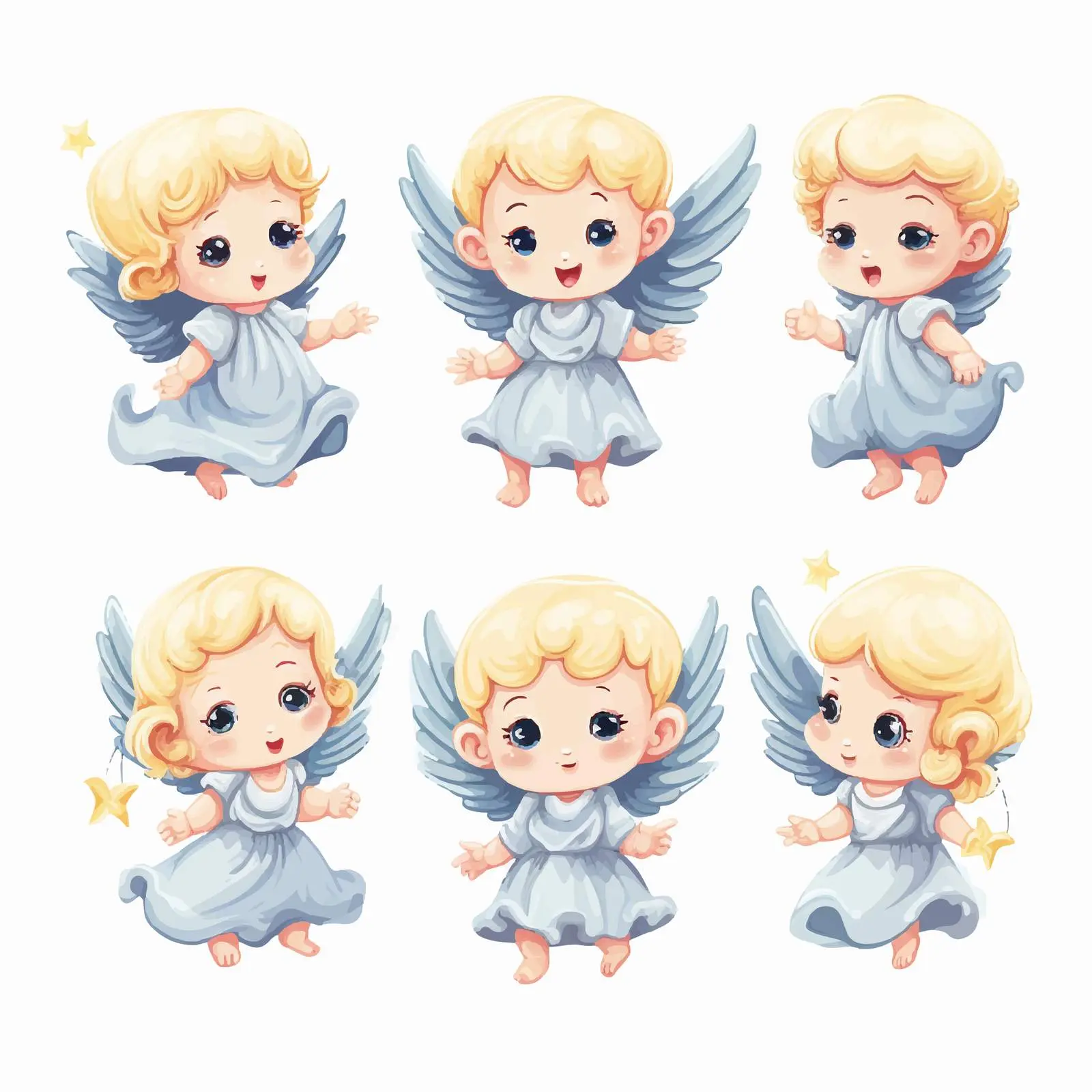 Cute Baby Angel Clip Art Set — free download from Dotvec