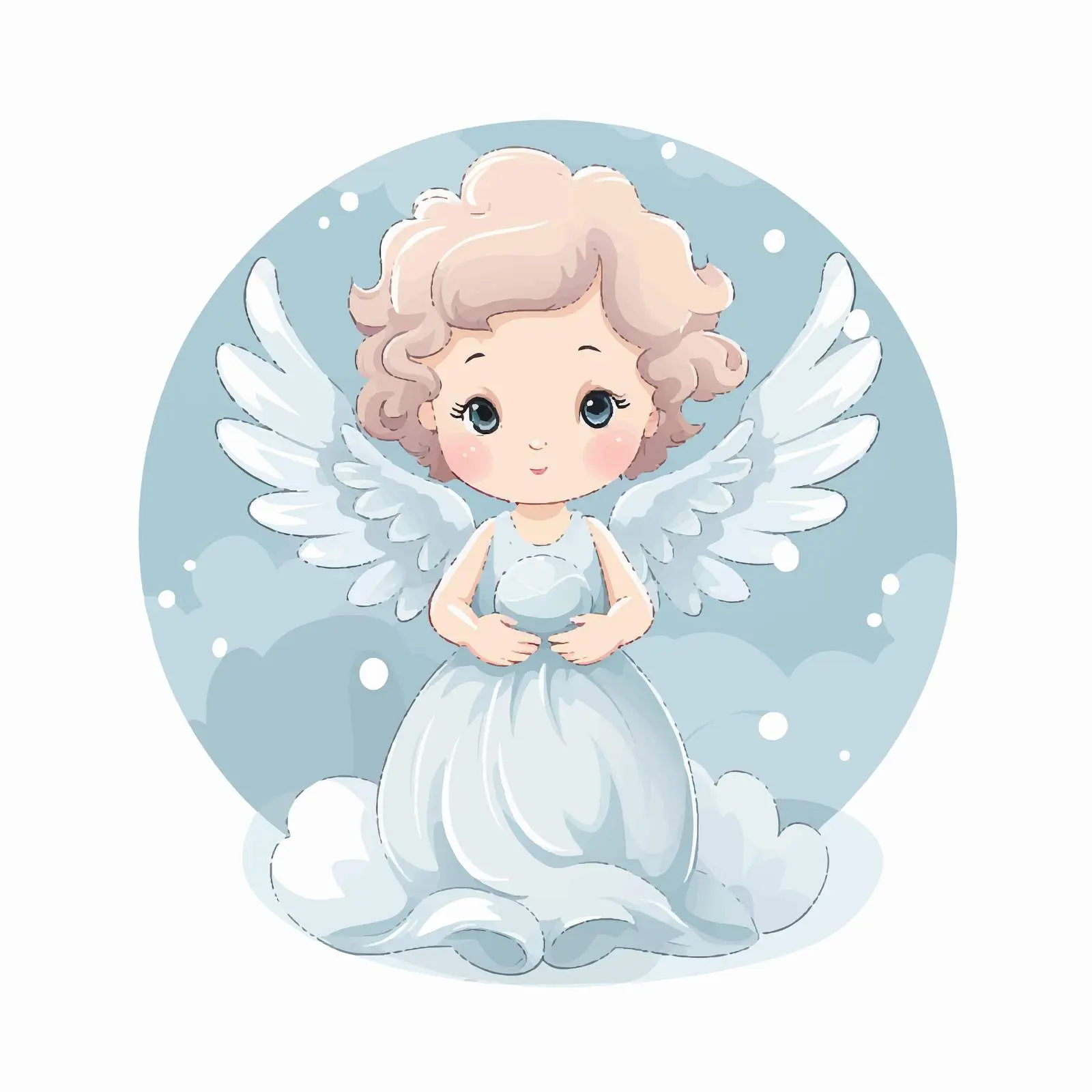 Cute Cartoon Baby Angel Vector Image — free download from Dotvec