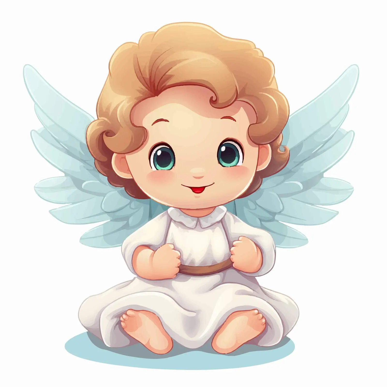 Cute Baby Angel Cartoon Figure on White Background — free download from Dotvec