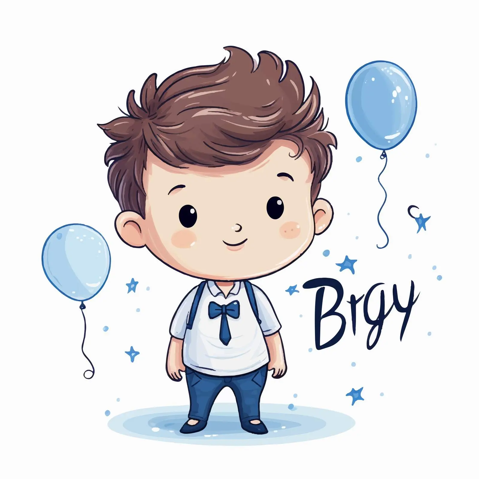 Handwritten Baby Birthday Card - It's a Boy — free download from Dotvec