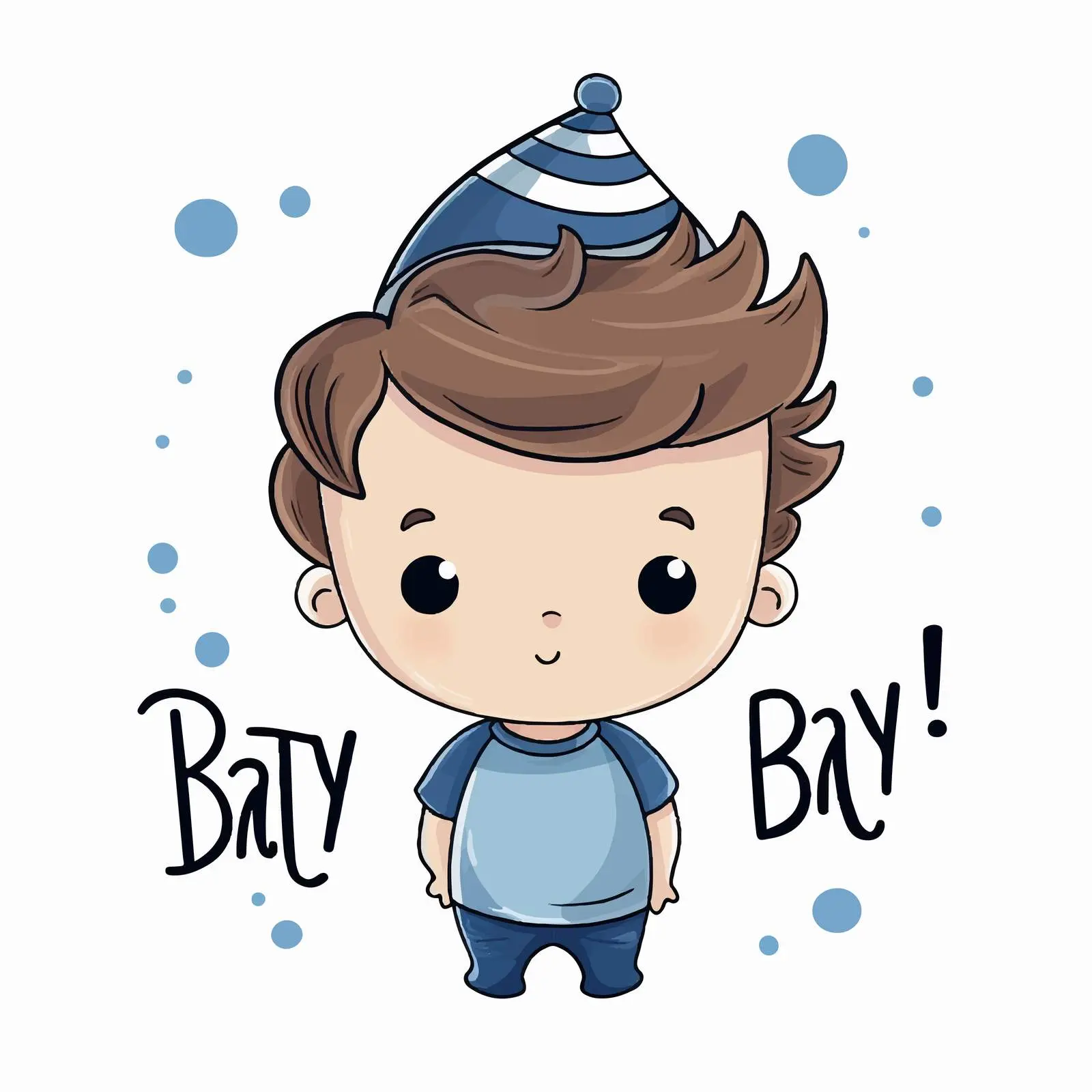 Handwritten Baby Boy Birthday Card Design — free download from Dotvec