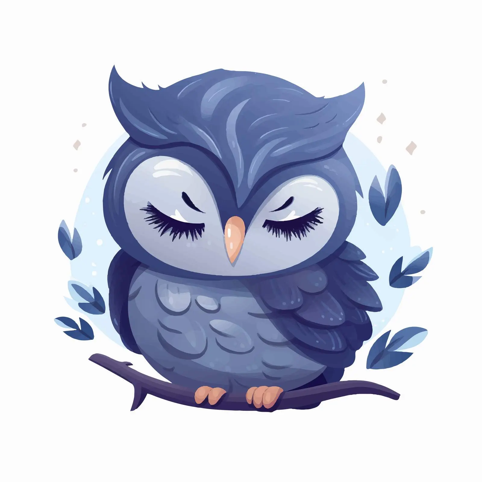 Cute Baby Owl Sleeping Vector Art — free download from Dotvec