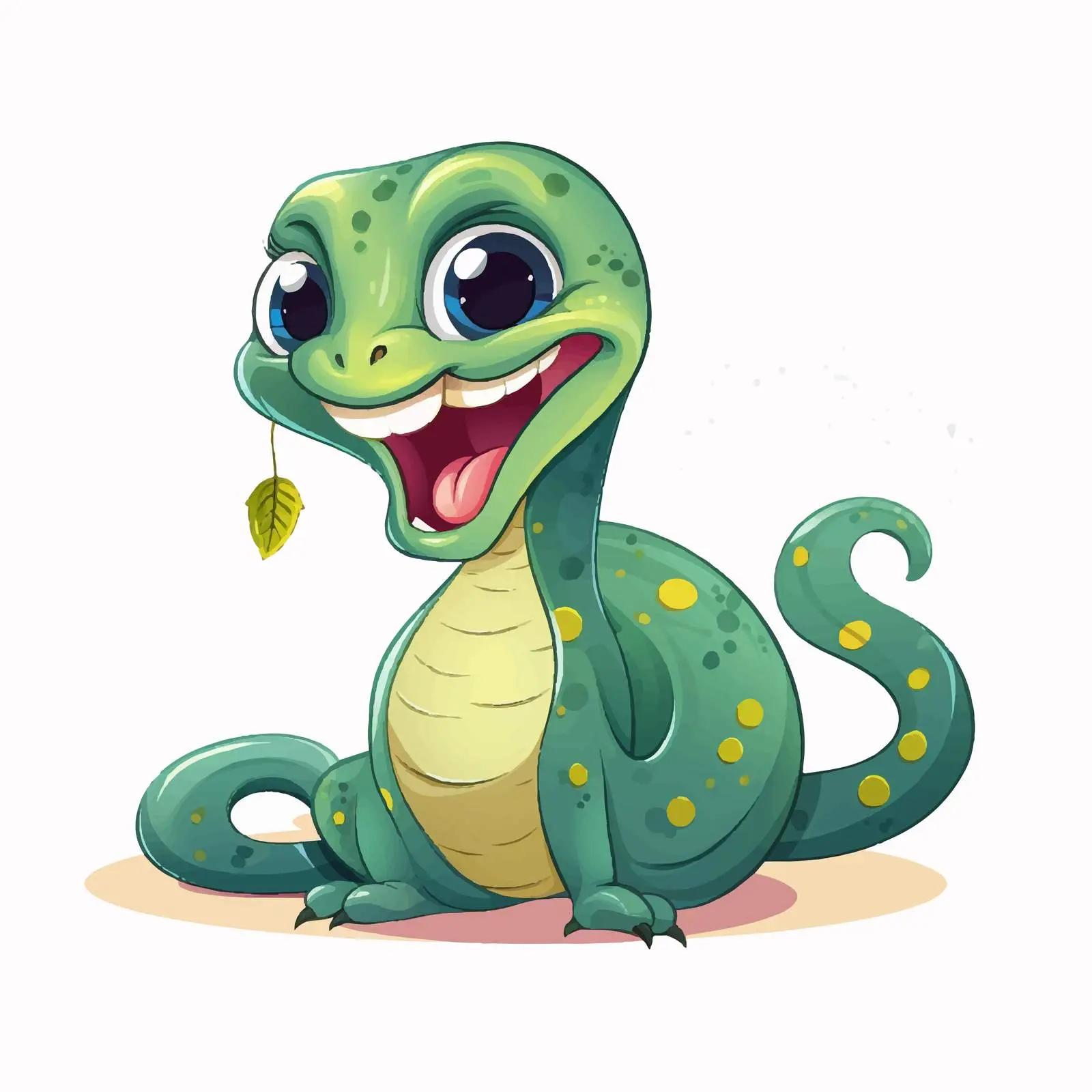 Happy Baby Snake with Tongue Out Vector — free download from Dotvec