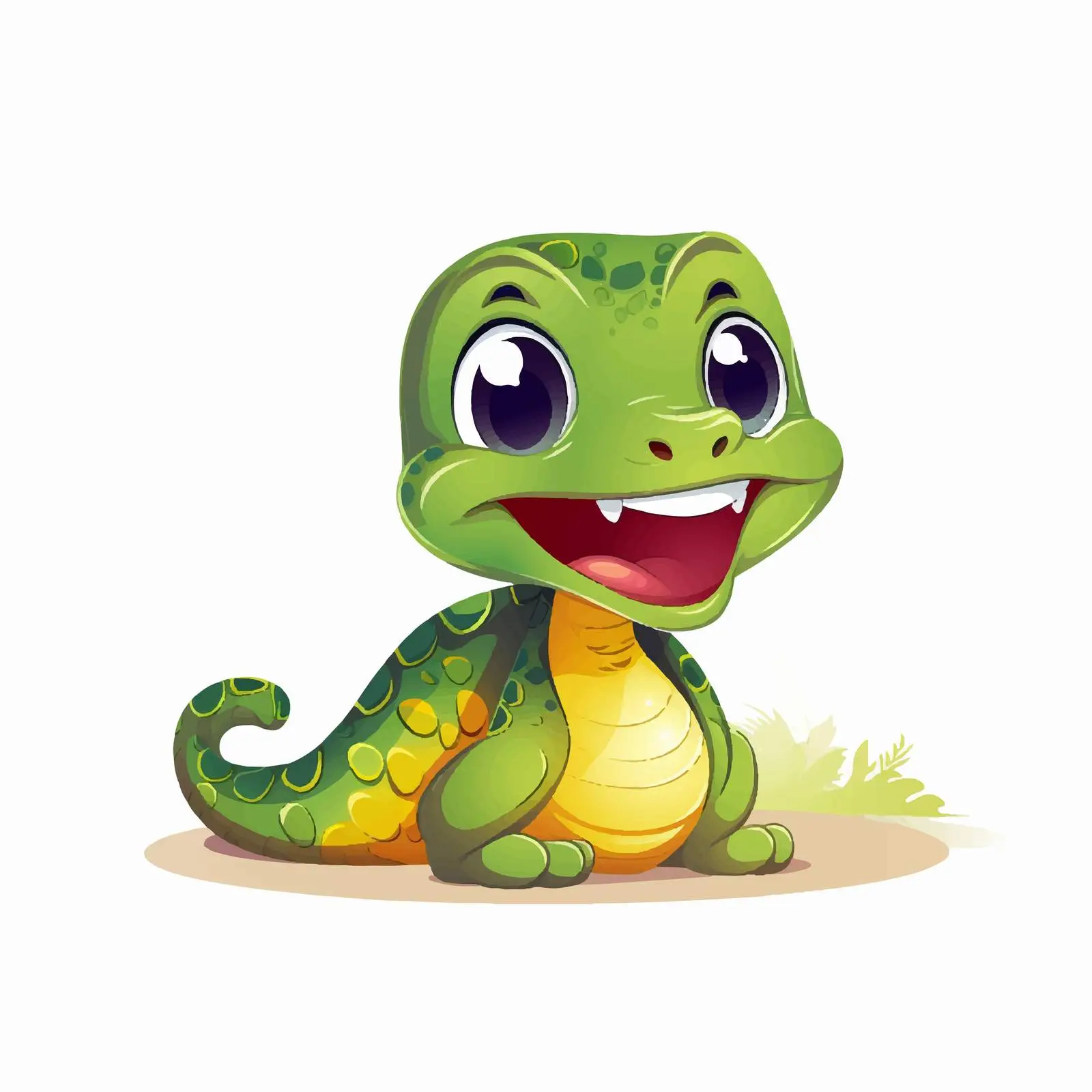 Happy Baby Snake with Tongue Out Vector — free download from Dotvec