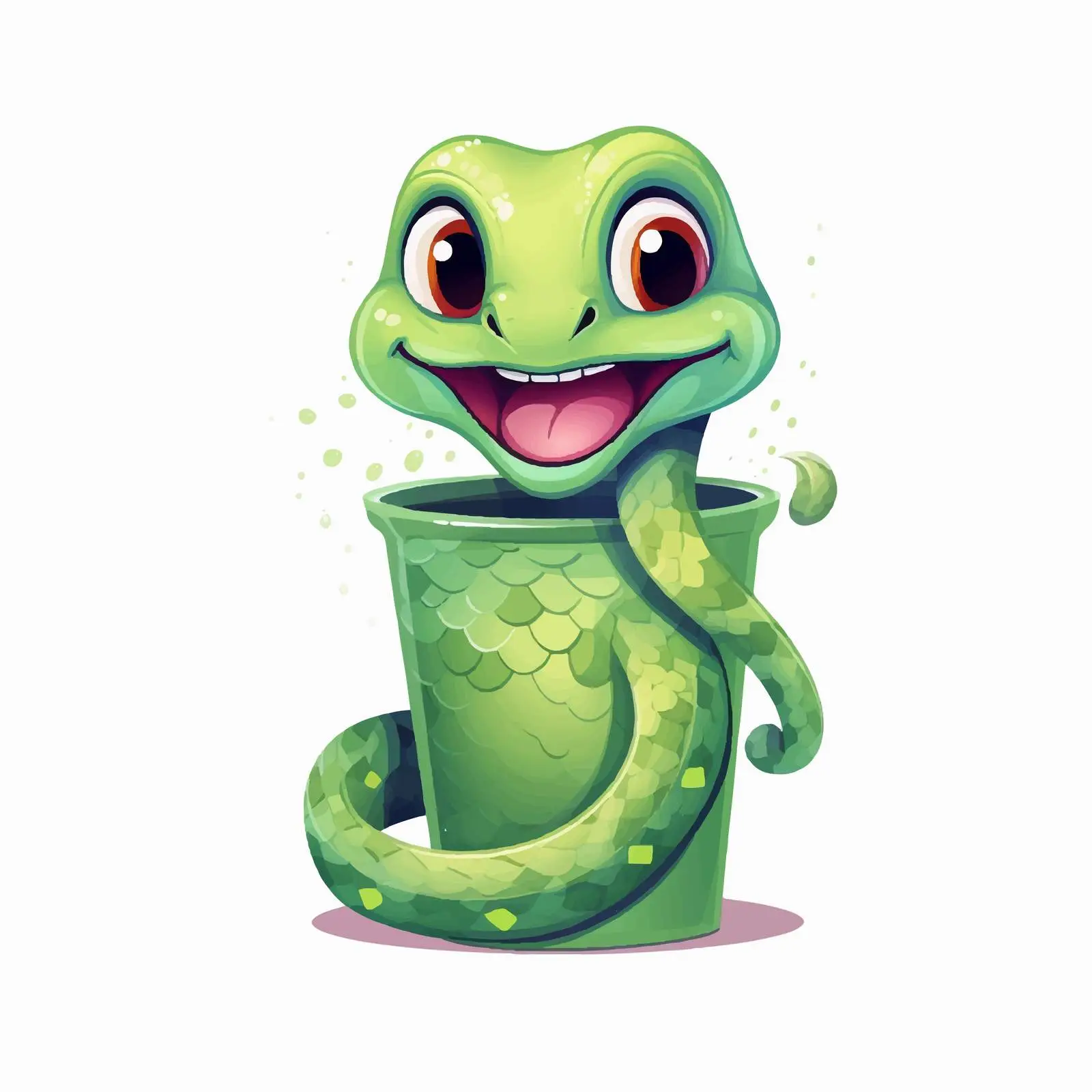 Happy Baby Snake with Tongue Out Illustration — free download from Dotvec