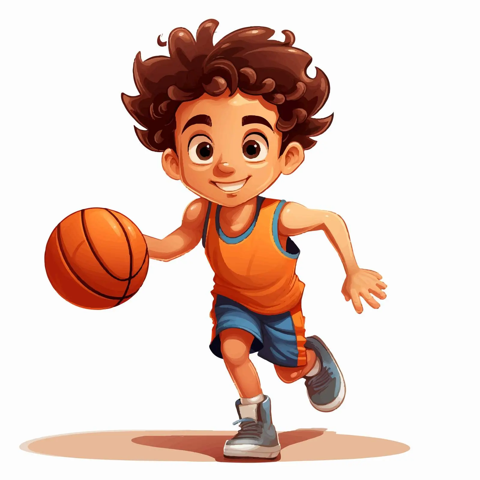 Cute Cartoon Basketball Player Vector Illustration – free youth basketball image from Dotvec