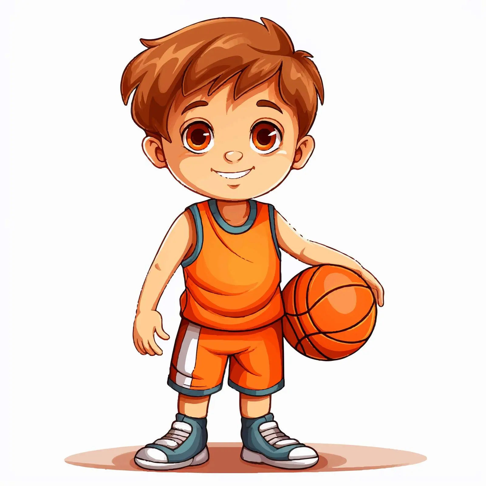 Cute Cartoon Basketball Player Character Illustration — free download from Dotvec