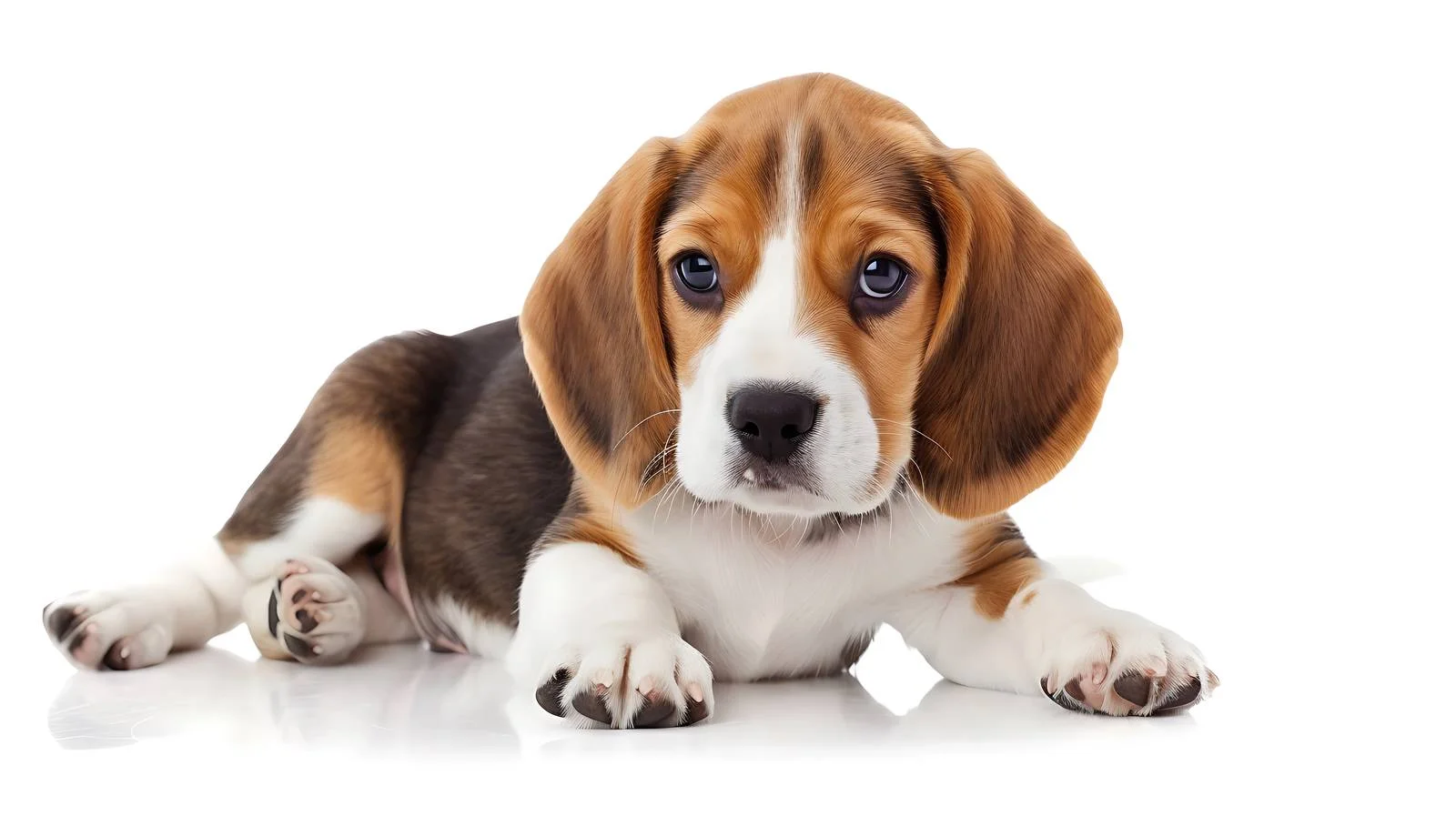 Adorable Beagle Puppy on White Background — free download from Dotvec