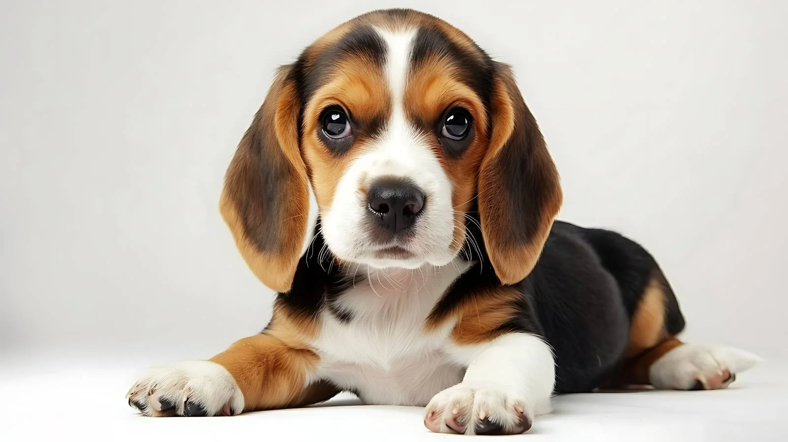 Adorable Beagle Puppy on White Background — free download from Dotvec