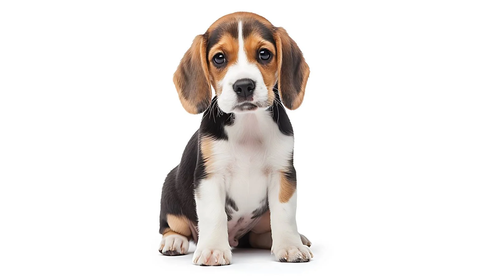 Adorable Beagle Puppy on White Background — free download from Dotvec