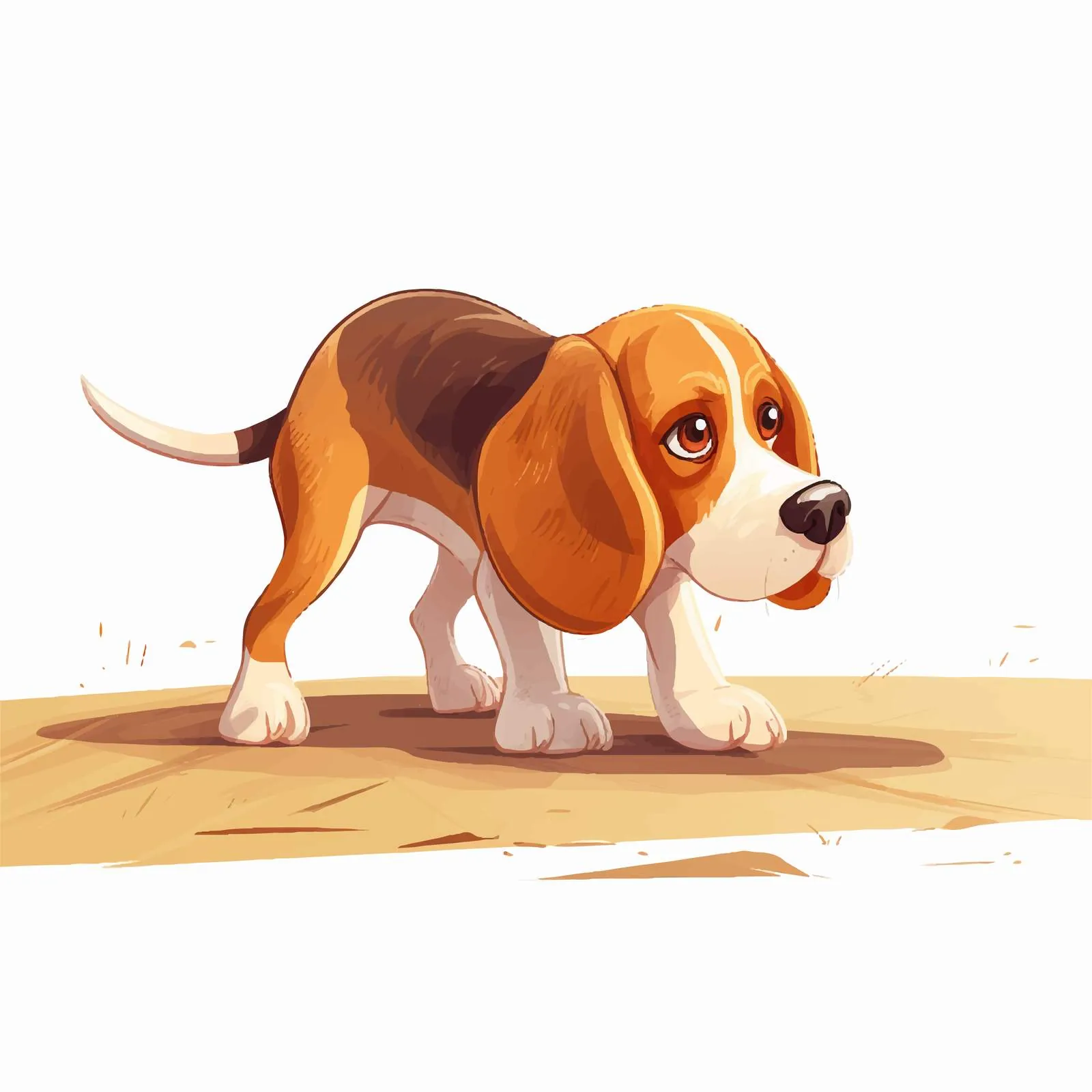 Funny Sniffing Beagle Vector Illustration — free download from Dotvec