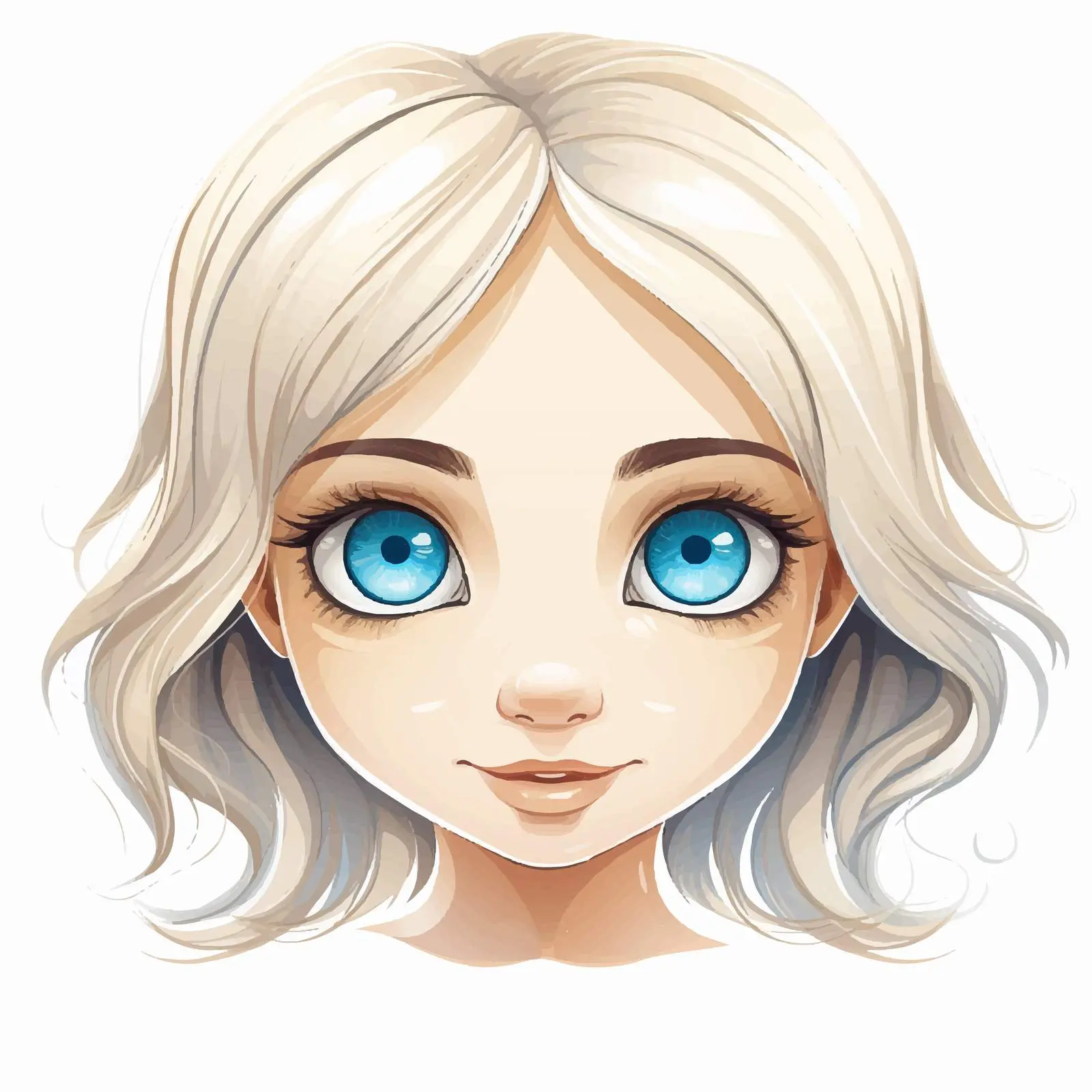 Blonde Girl with Blue Eyes Vector Illustration — free download from Dotvec