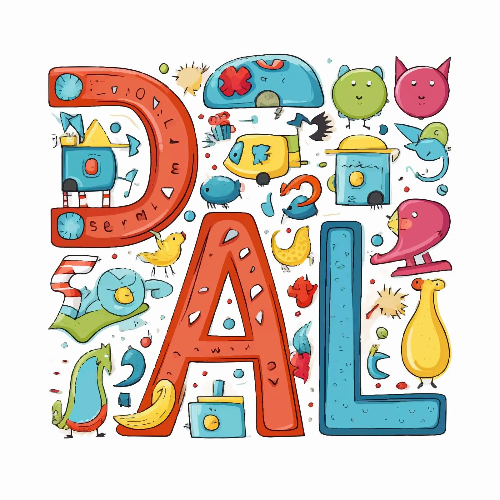 Cute Bold Colored Latin Alphabet for Kids — free download from Dotvec