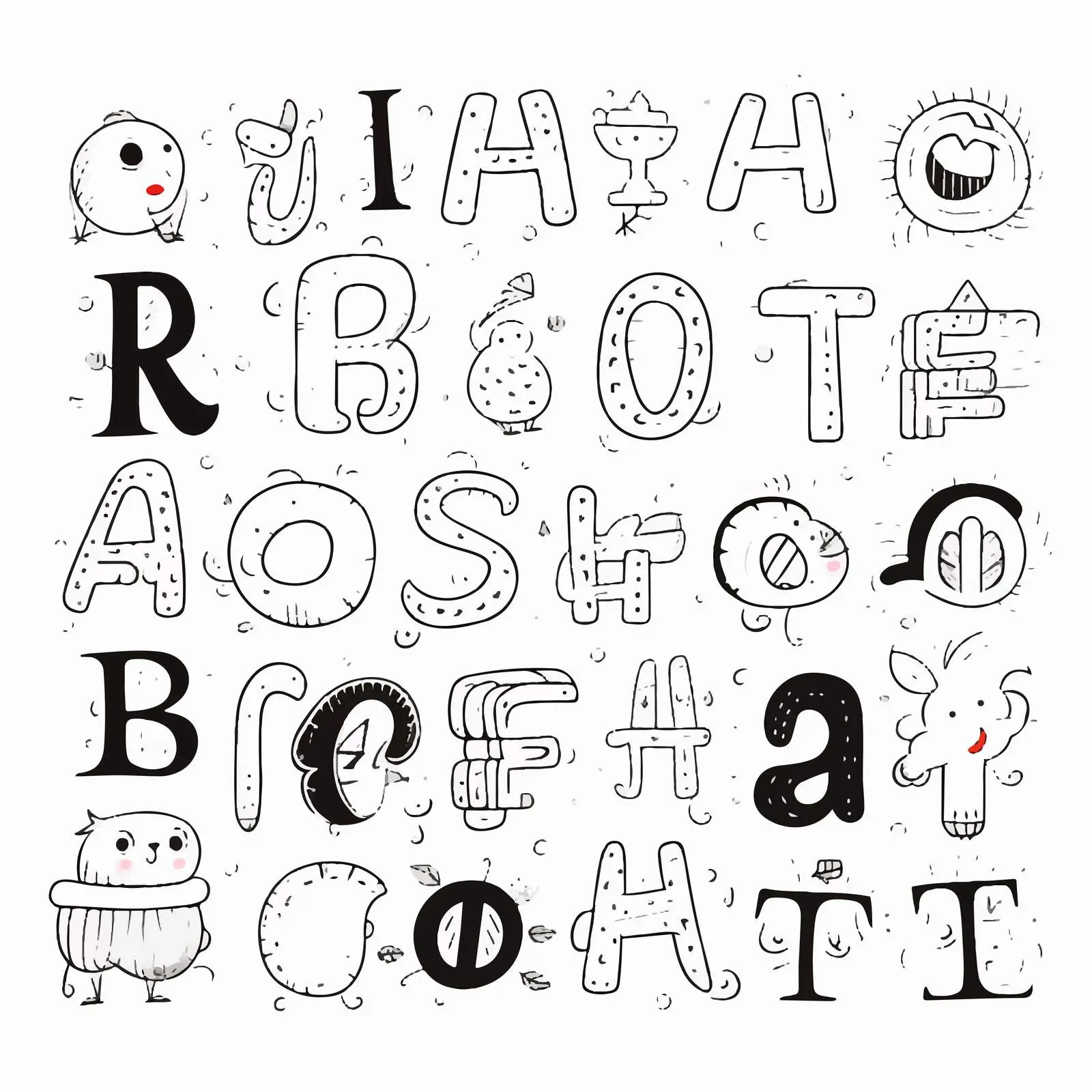 Bold Baby Style Latin Alphabet Vectors — free download from Dotvec