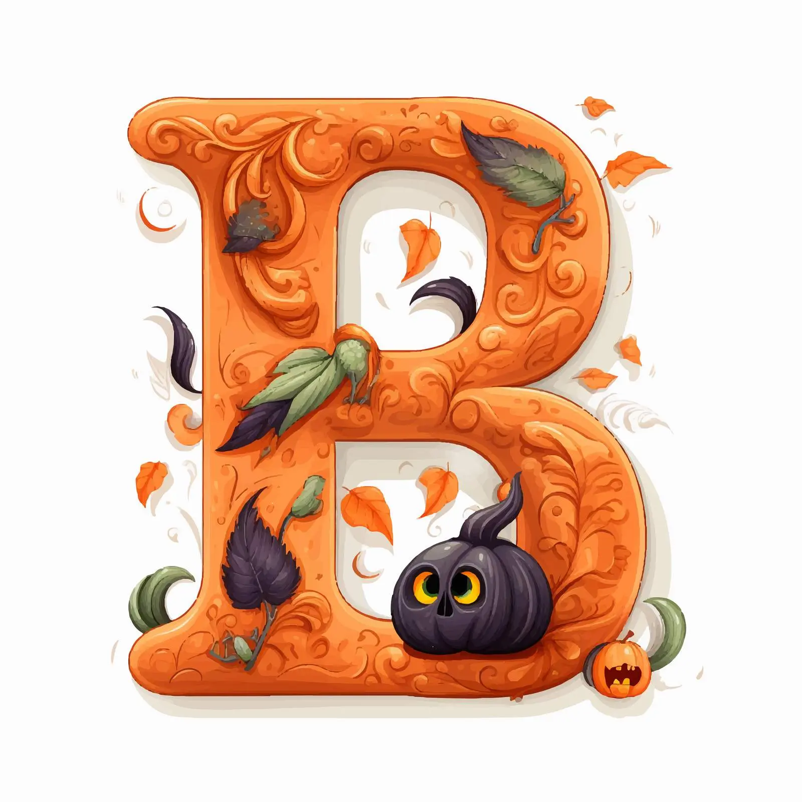Bold Halloween Colored Latin Alphabet Vectors — free download from Dotvec