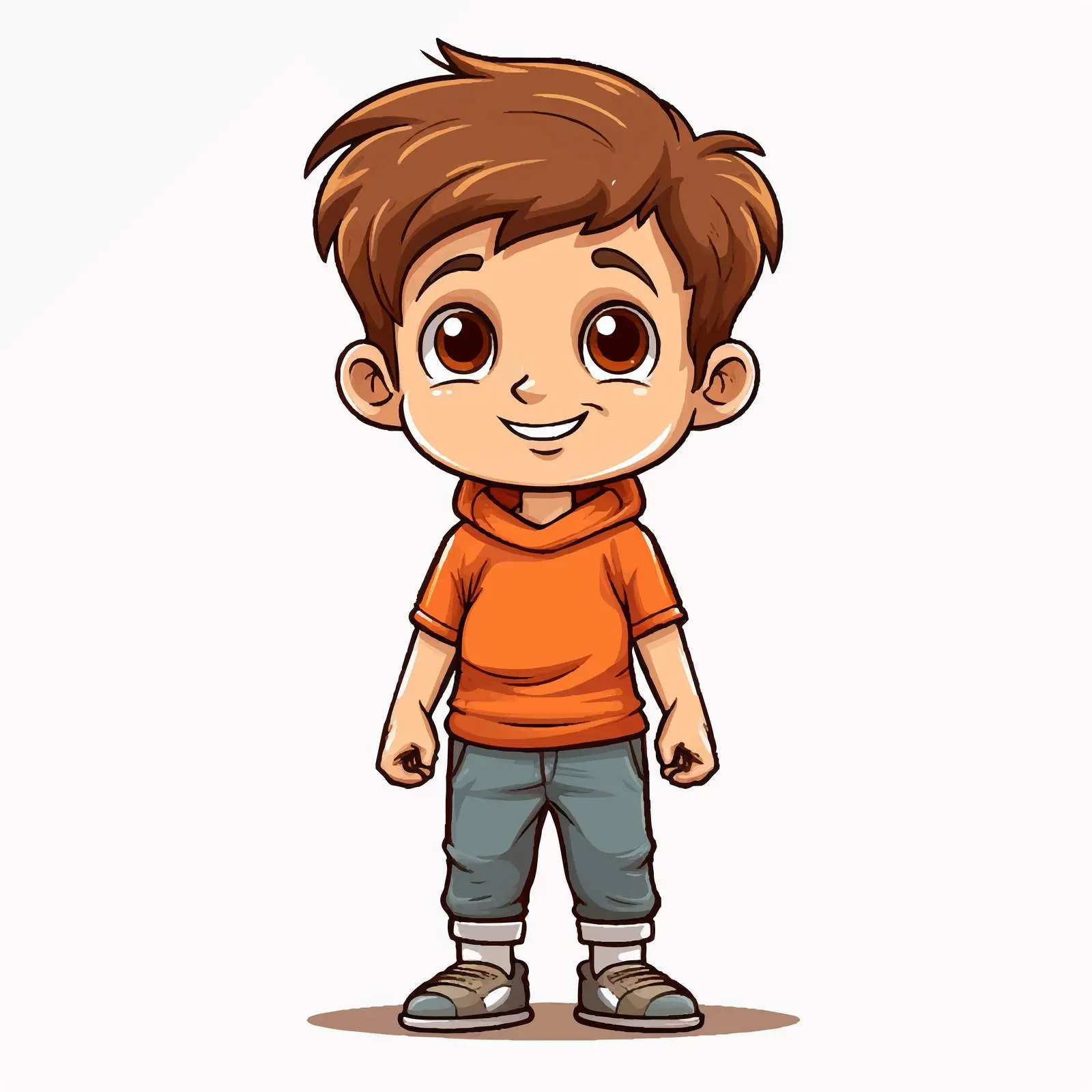 Cute Cartoon Boy Character in Doodle Style — free download from Dotvec