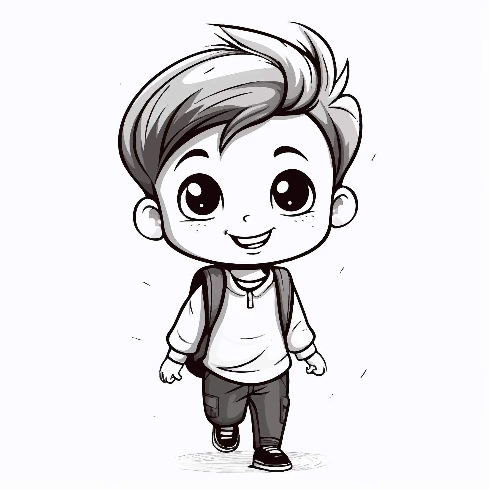 Cute Boy Cartoon Character Doodle Style — free download from Dotvec