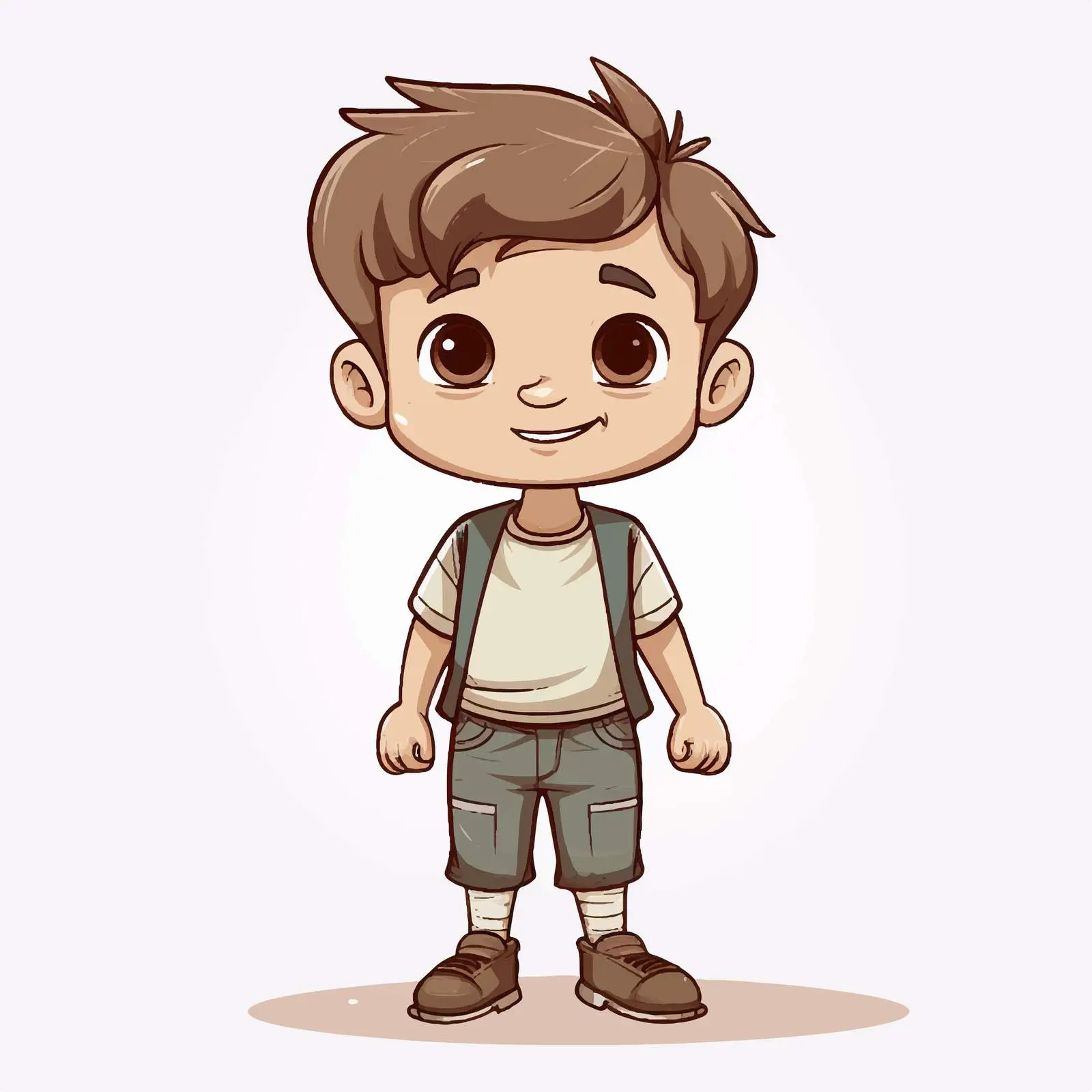 Cute Boy Cartoon Character in Doodle Style — free download from Dotvec