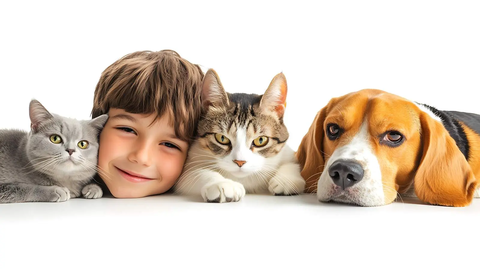 Cute Scottish Fold Cat with Beagle Dog — free download from Dotvec