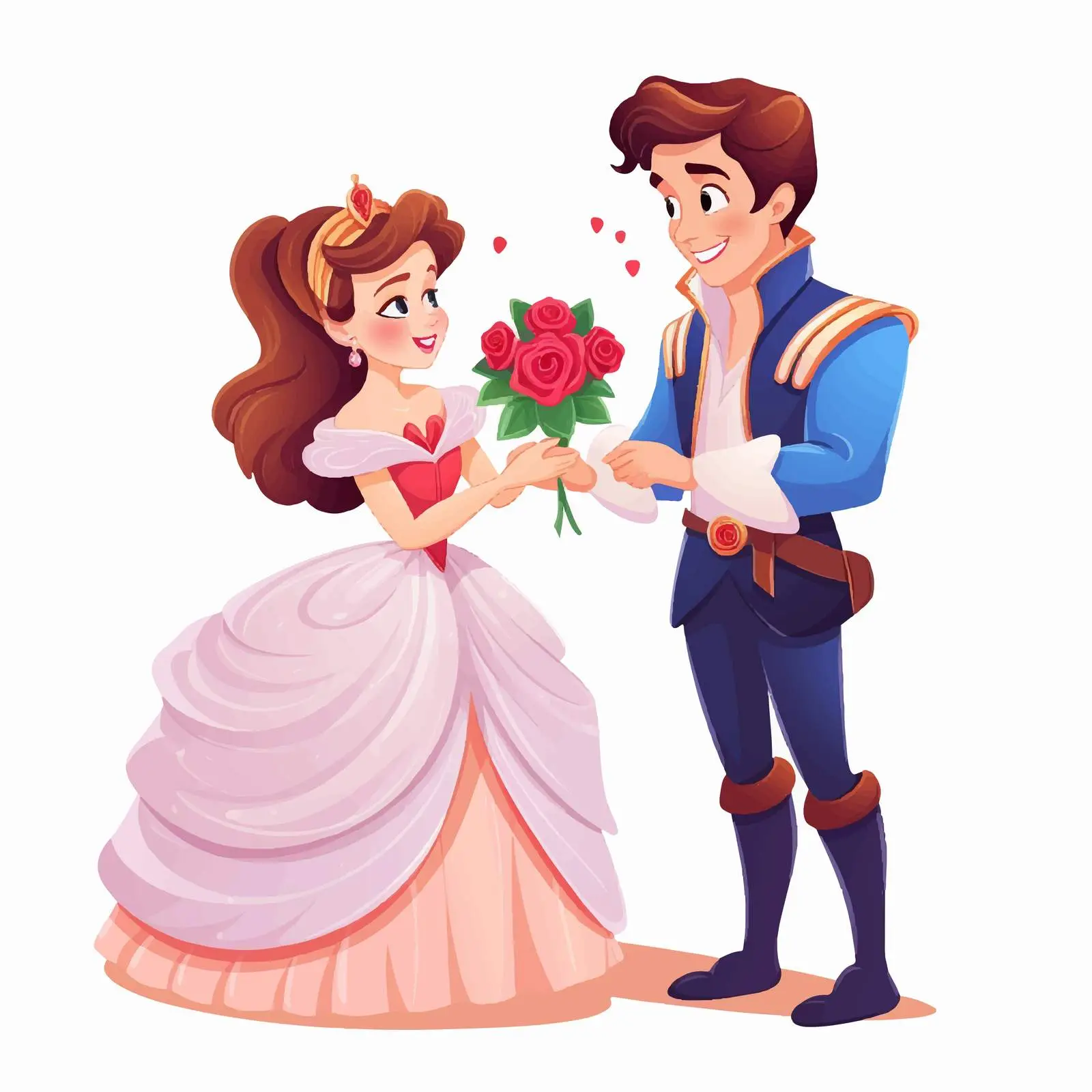 Prince Boy Giving Rose to Princess Girl — free download from Dotvec