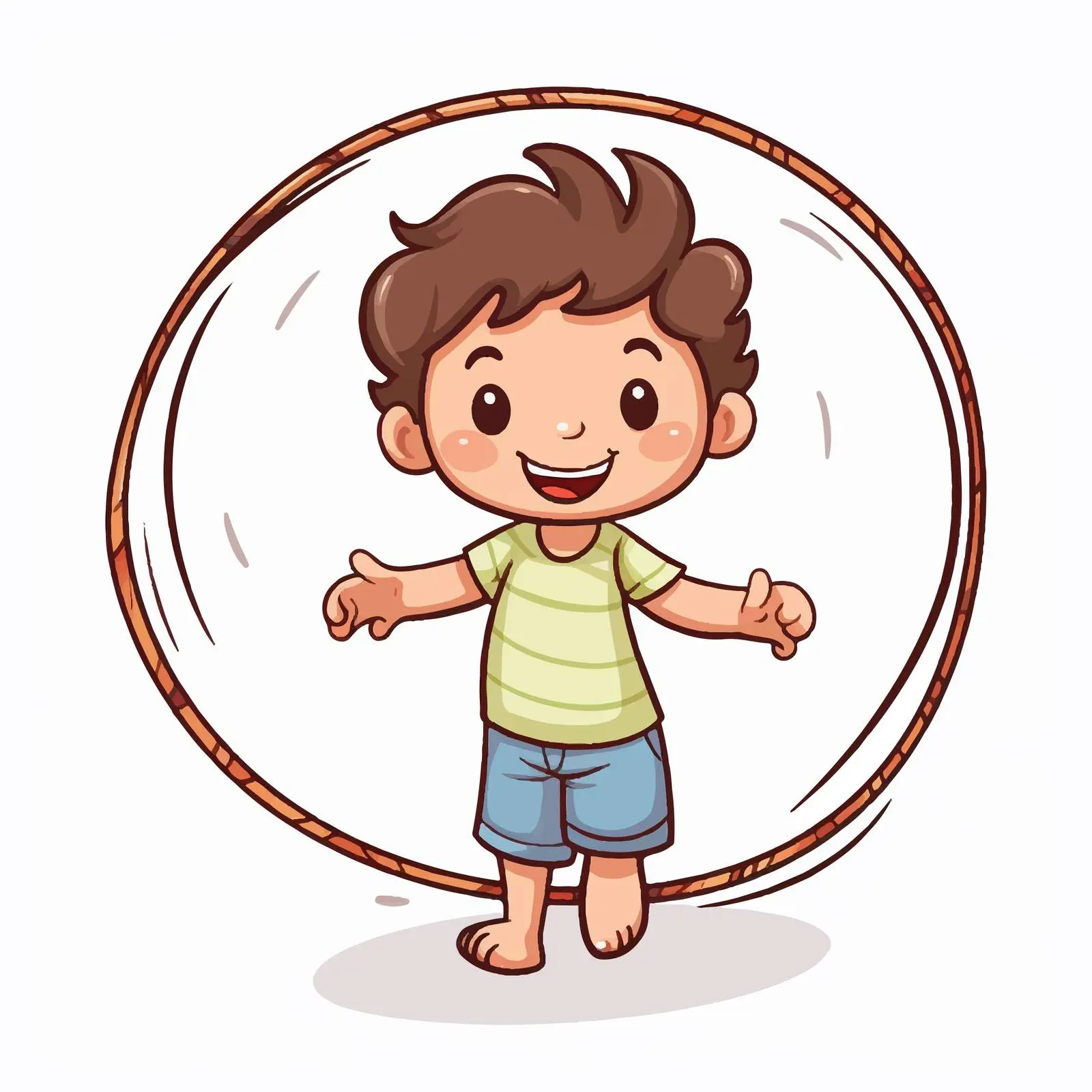 Cute Boy Playing Hula Hoop Cartoon Character — free download from Dotvec