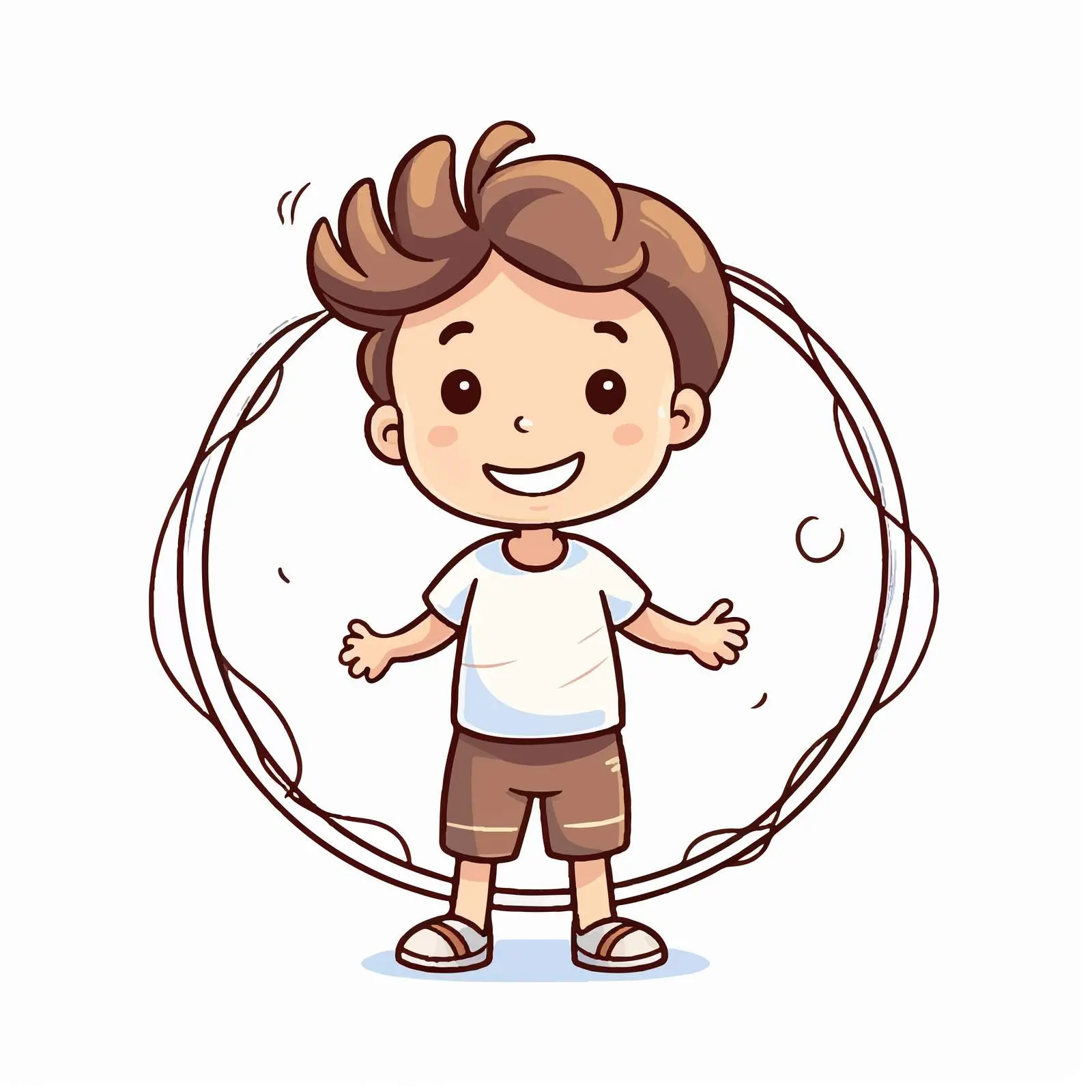 Cute Boy with Hula Hoop Cartoon Vector — free download from Dotvec