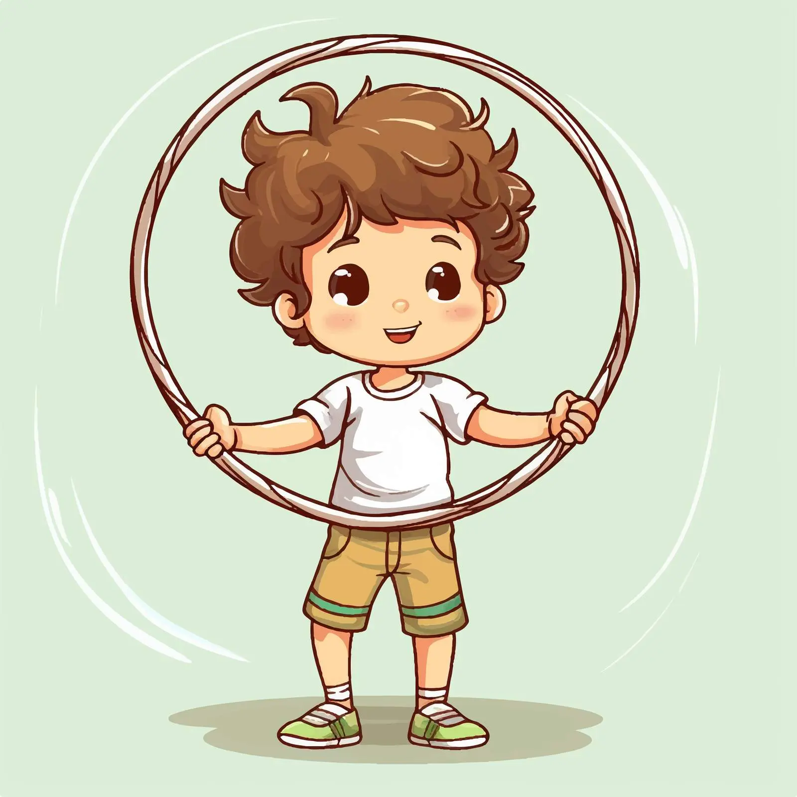 Cute Cartoon Boy Playing Hula Hoop — free download from Dotvec