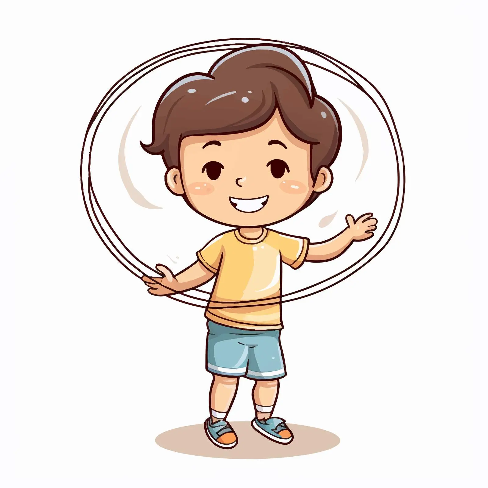 Cartoon Boy Playing Hula Hoop Vector Art — free download from Dotvec