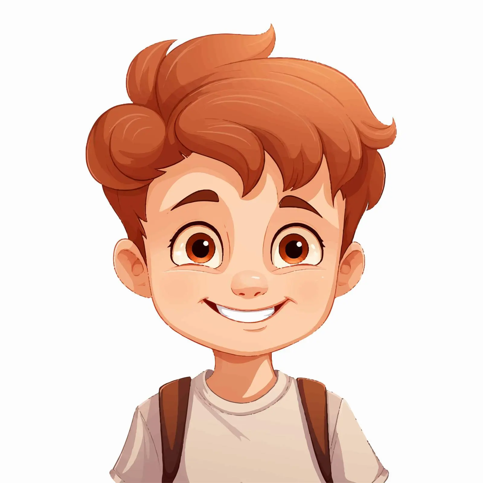 Cute Boy Smiling Illustration on White Background – free illustration of boy image from Dotvec