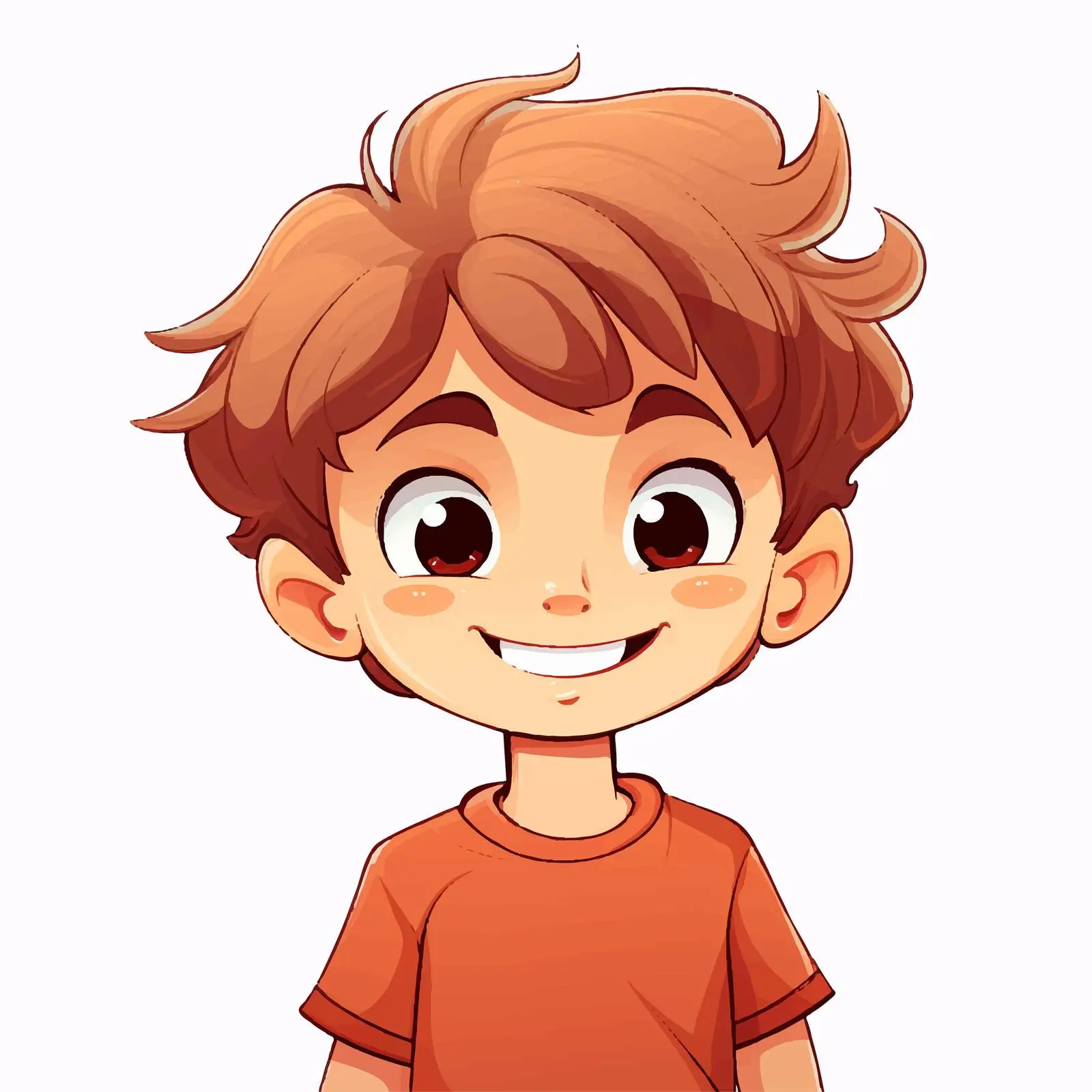 Smiling Cute Boy Illustration on White Background – free playful boy image from Dotvec