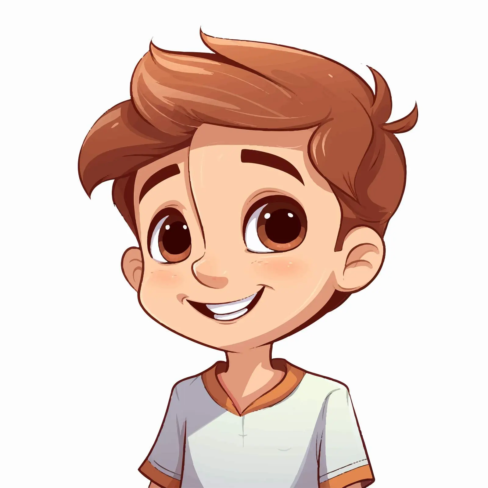 Cute Boy Smiling Illustration on White Background – free playful boy image from Dotvec