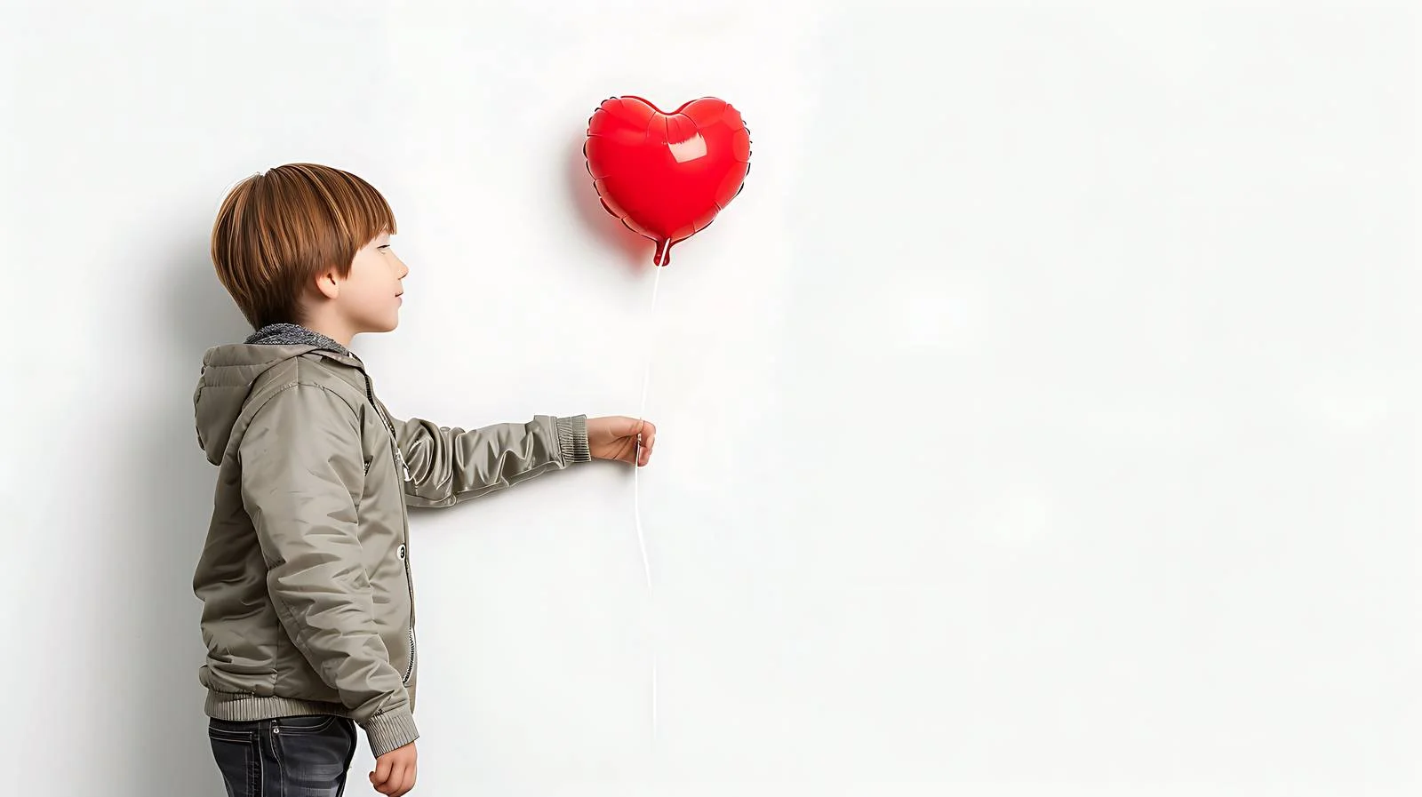 Adorable Boy with Heart Balloon — free download from Dotvec