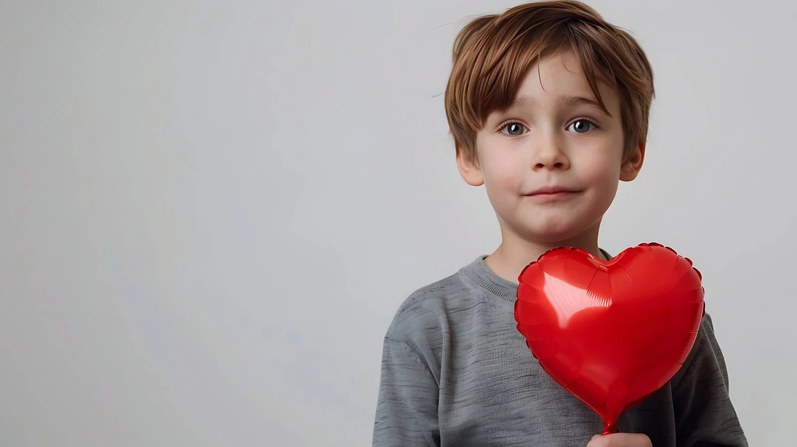 Adorable Boy with Heart Balloon — free download from Dotvec