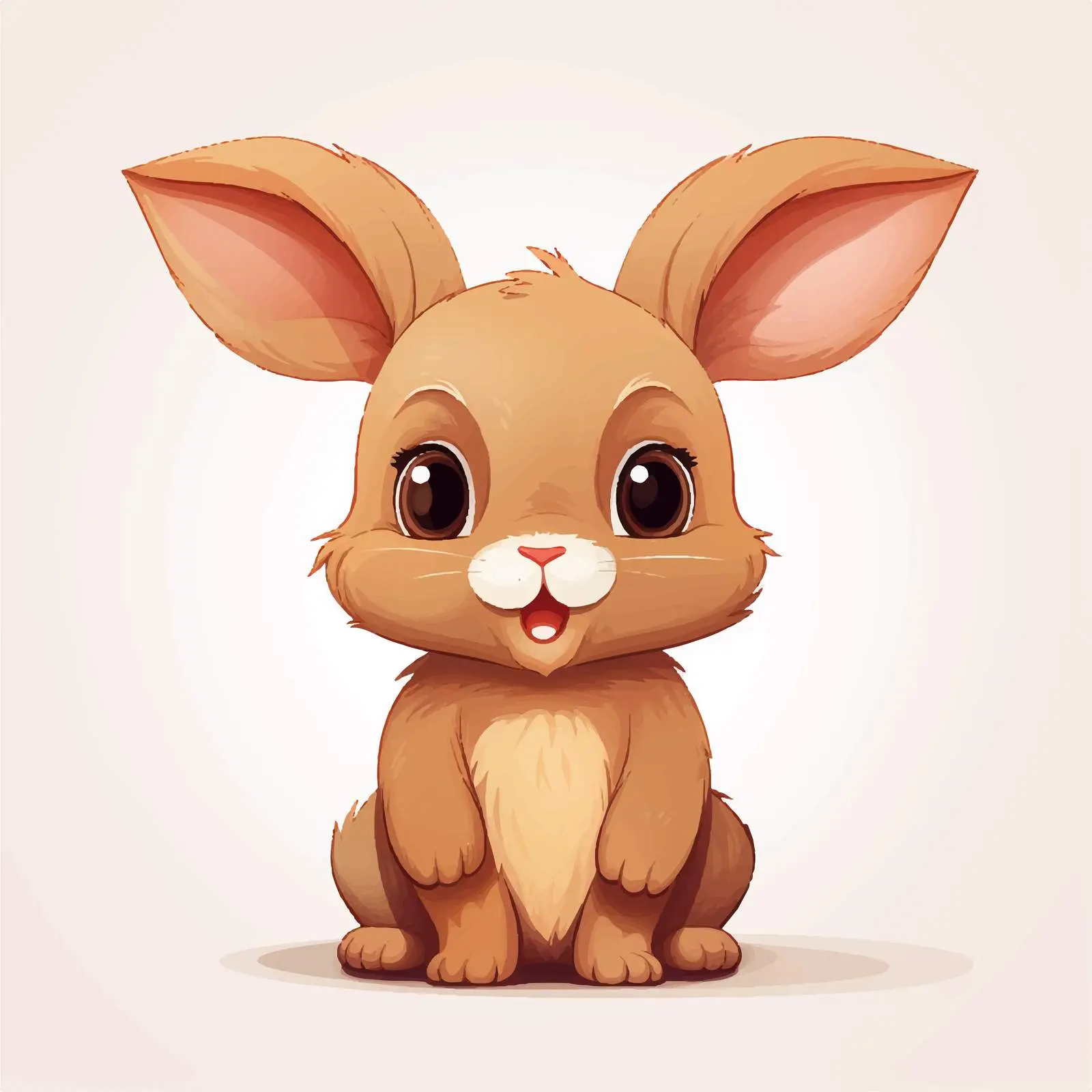 Cute Brown Rabbit Cartoon Vector Illustration — free download from Dotvec