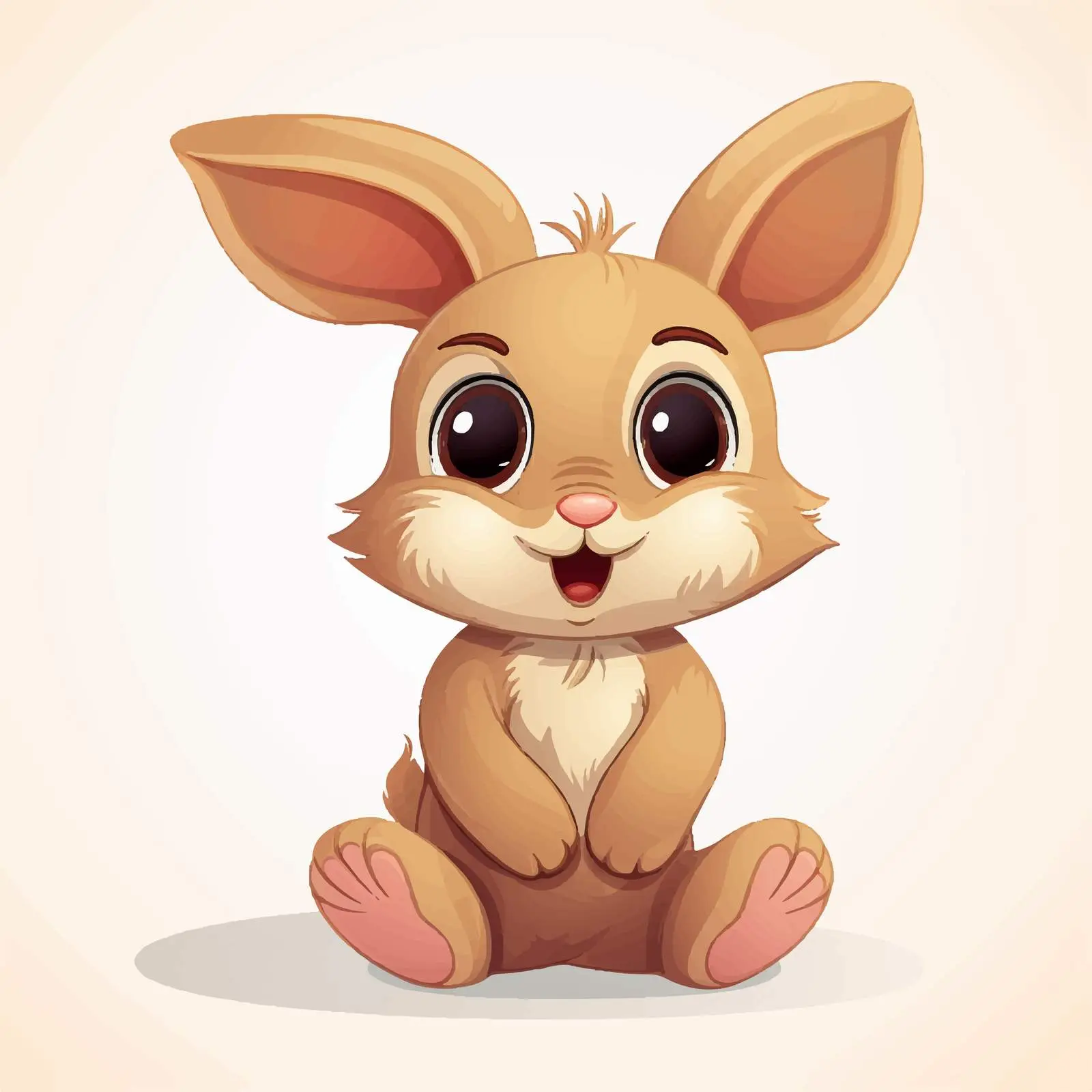 Cute Brown Rabbit Cartoon Character Vector Illustration — free download from Dotvec