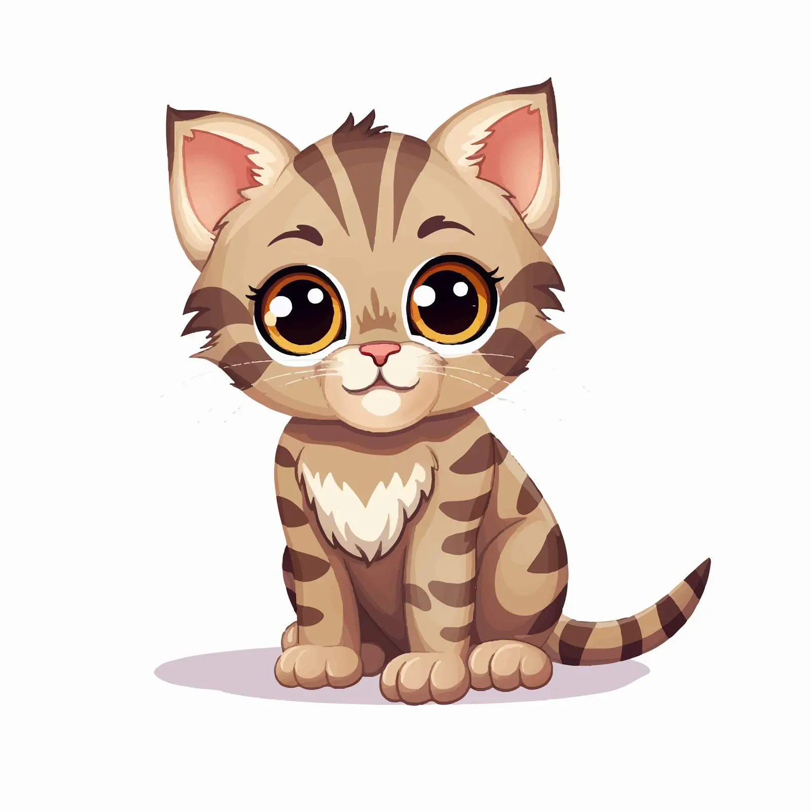 Adorable Brown Tabby Kitten Vector Illustration — free download from Dotvec