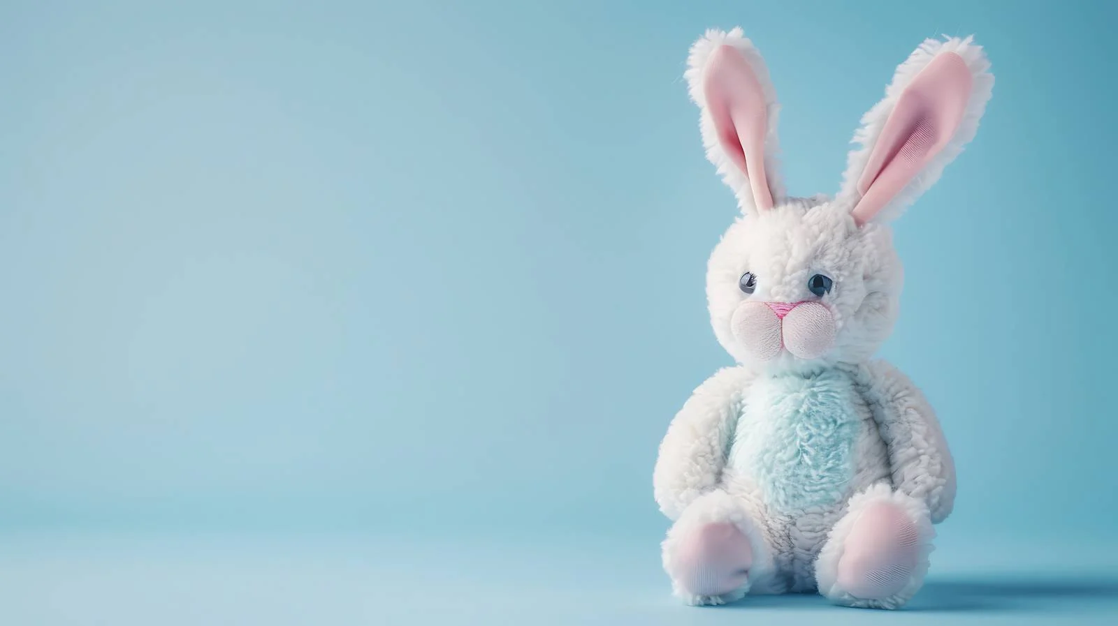 Easter Bunny Doll on Blue Background — free download from Dotvec