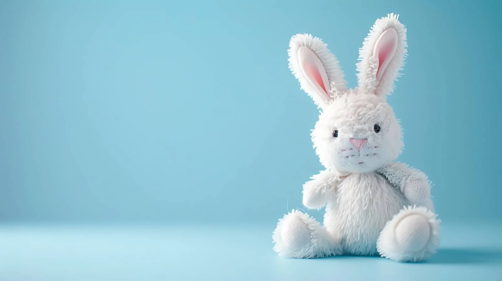 Adorable Bunny Doll on Blue Background — free download from Dotvec