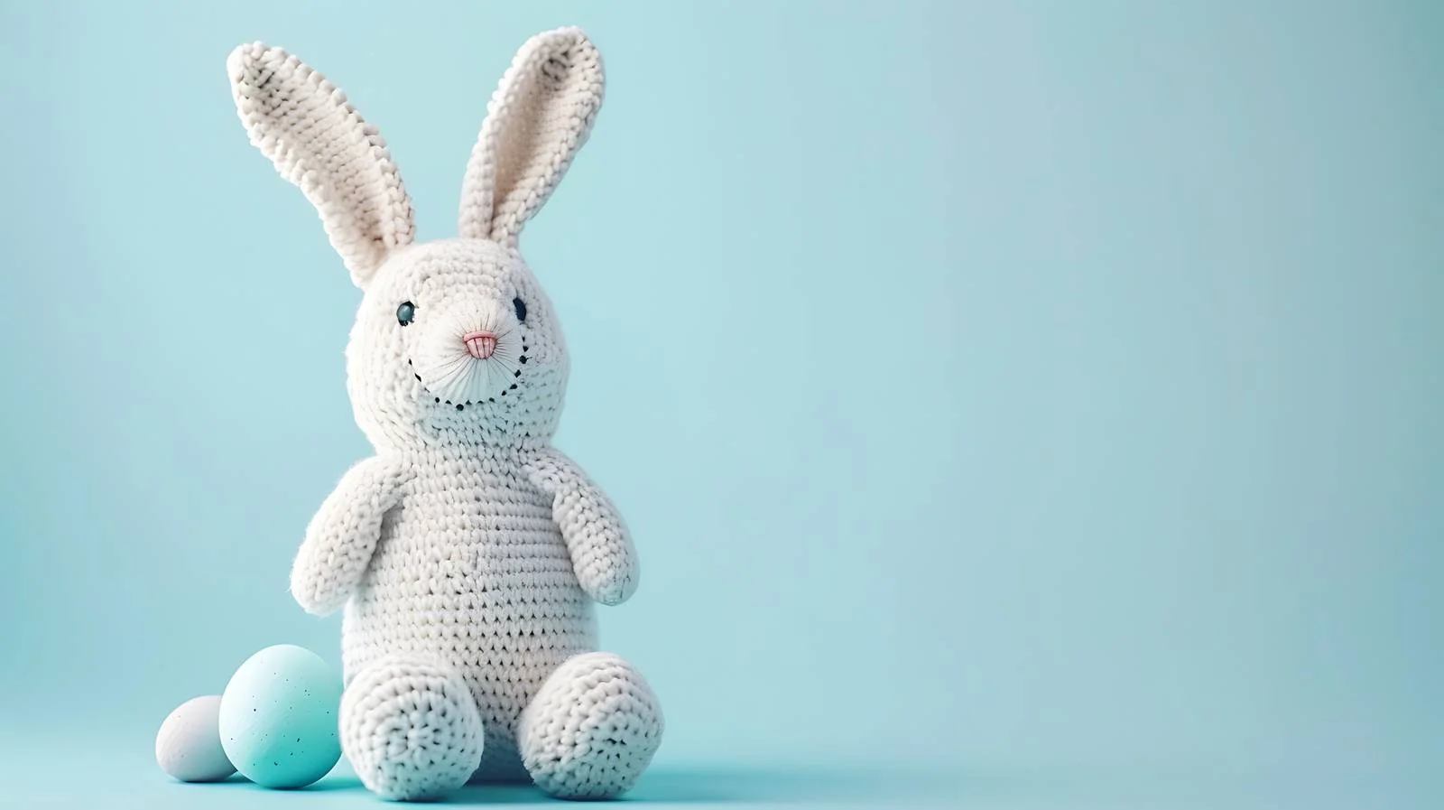 Adorable Bunny Doll on Blue Background — free download from Dotvec
