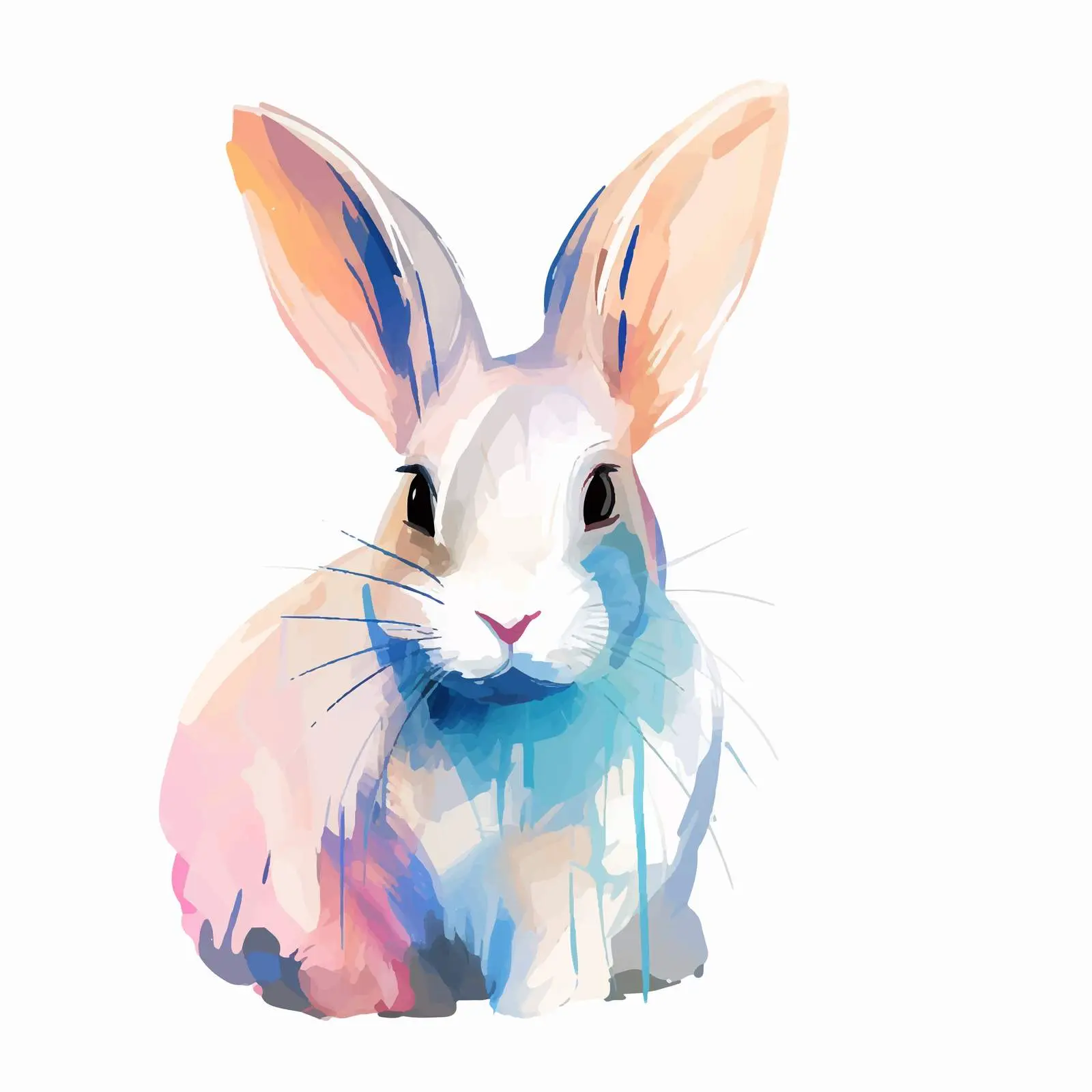 Cute One Line Drawing Bunny Illustration – free digital drawing image from Dotvec