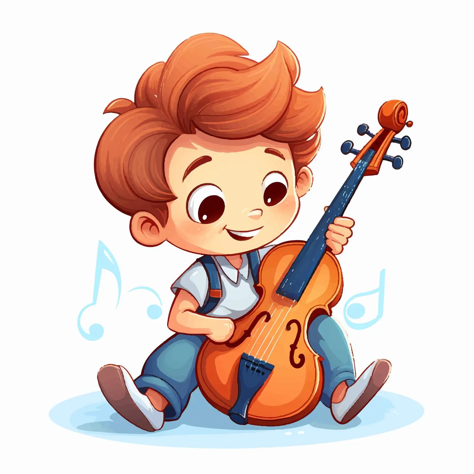 Cute Cartoon Character Playing Music Instrument — free download from Dotvec