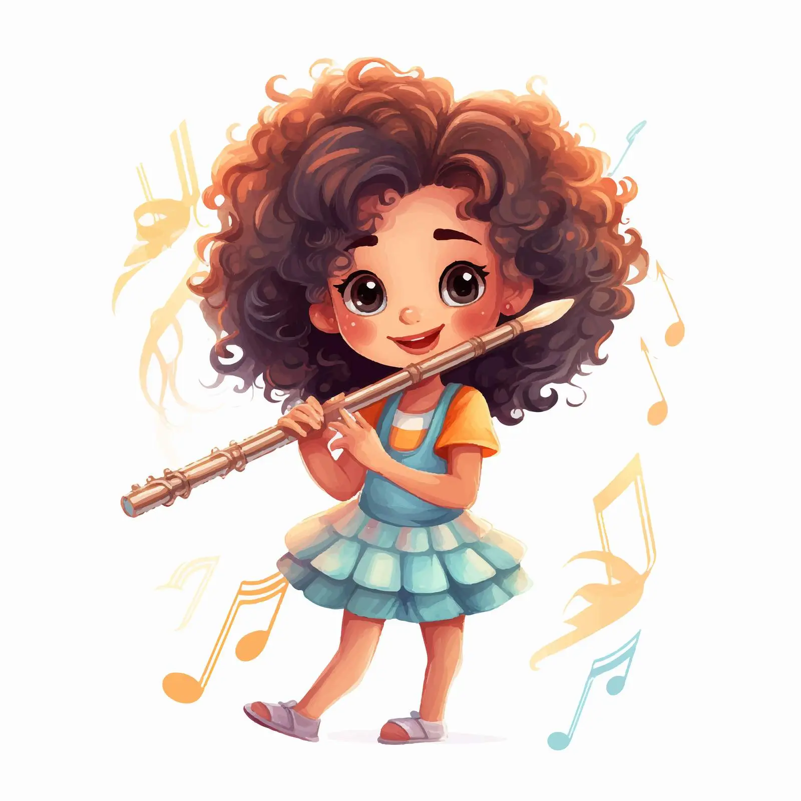 Cute Cartoon Character with Musical Instrument — free download from Dotvec