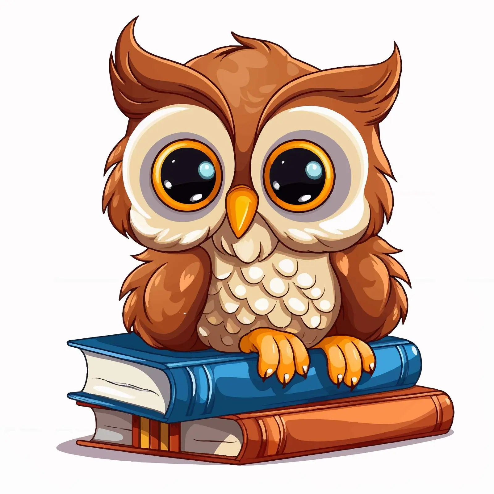 Cartoon Owl on Books Vector Illustration — free download from Dotvec
