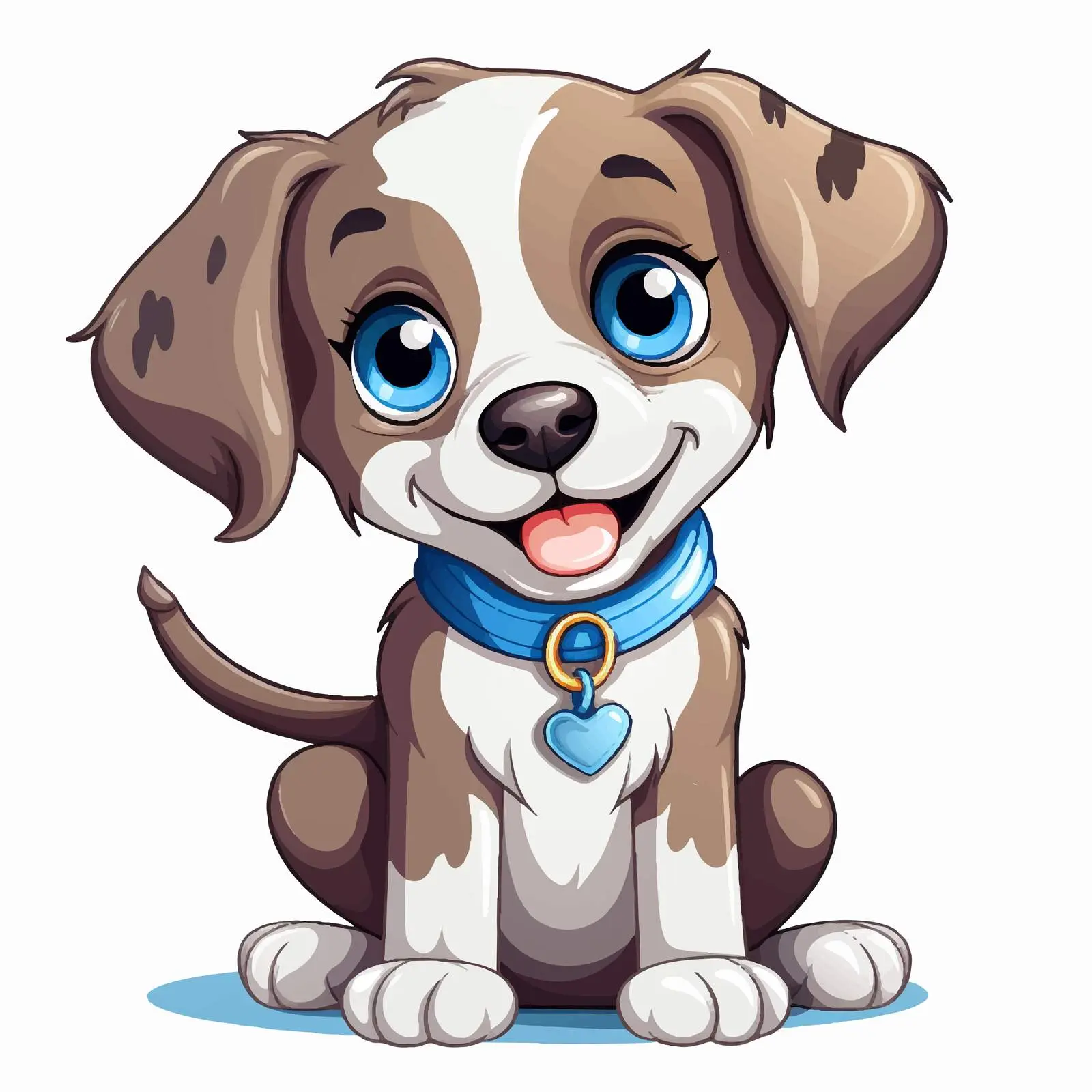 Cute Cartoon Puppy with Big Blue Eyes Vector – free blue eyes image from Dotvec