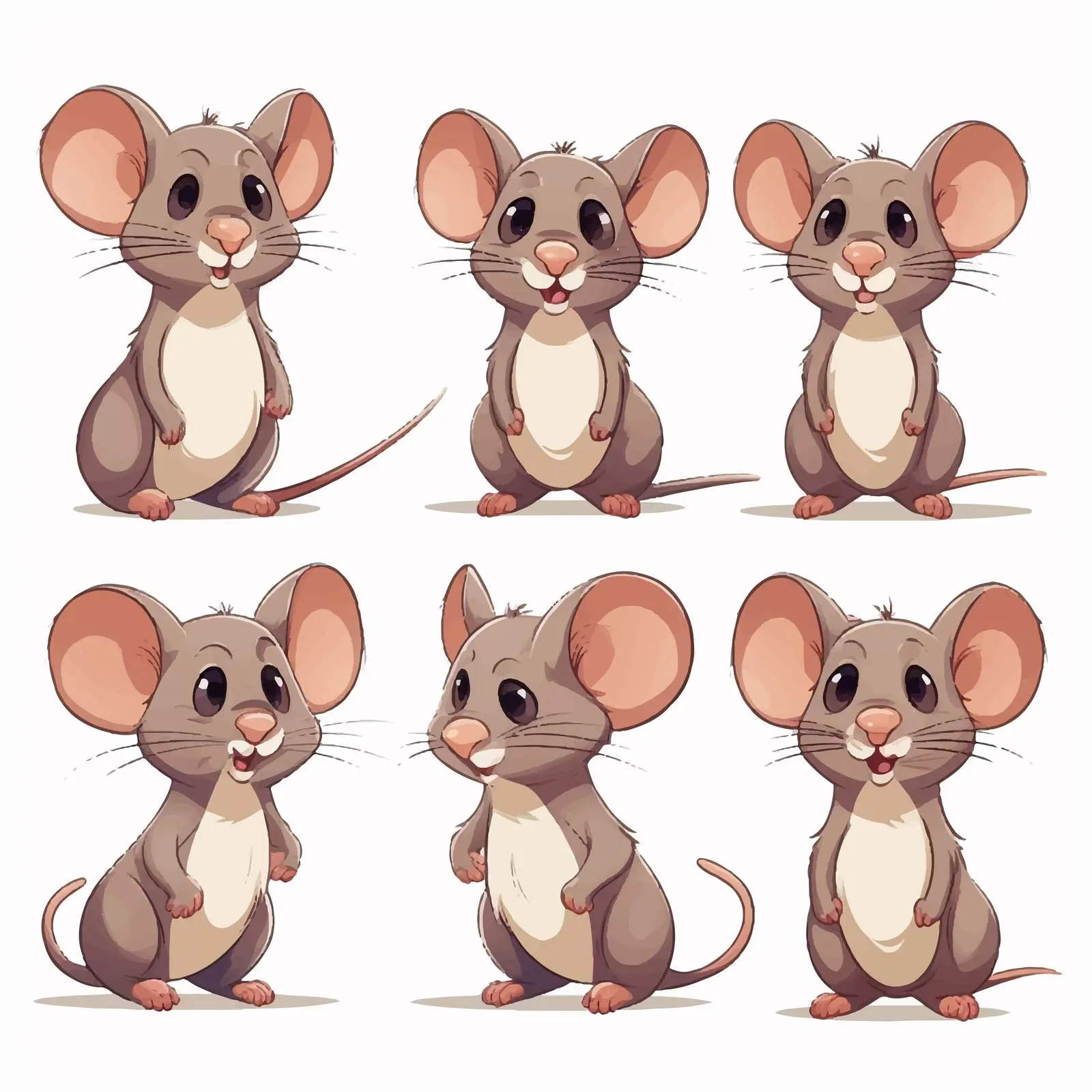 Cute Cartoon Rat Posing Illustration – free adorable character image from Dotvec